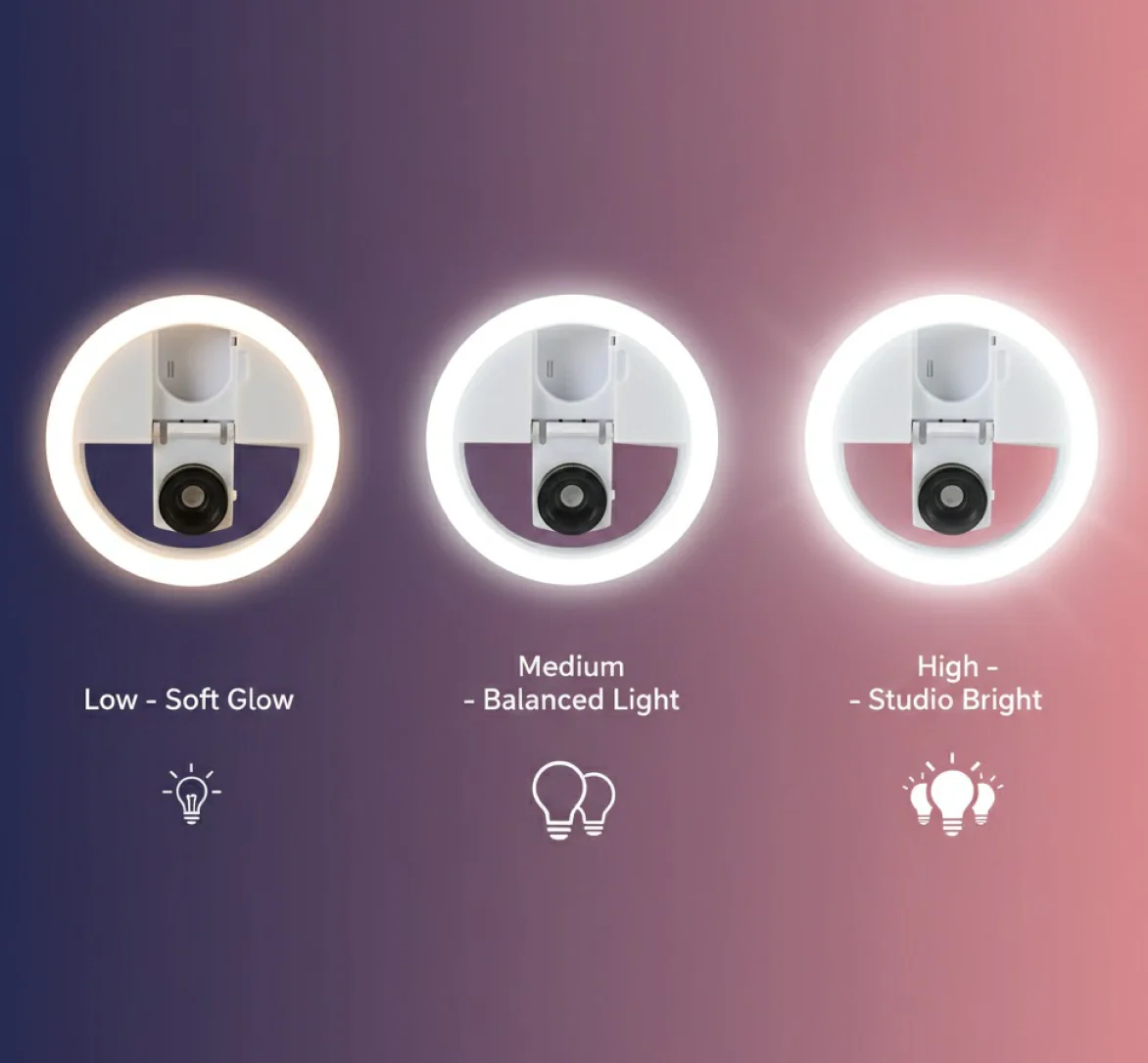 Selfie Flash Ring Light with 3 Level of Brightness (1 Pc) - Image 6