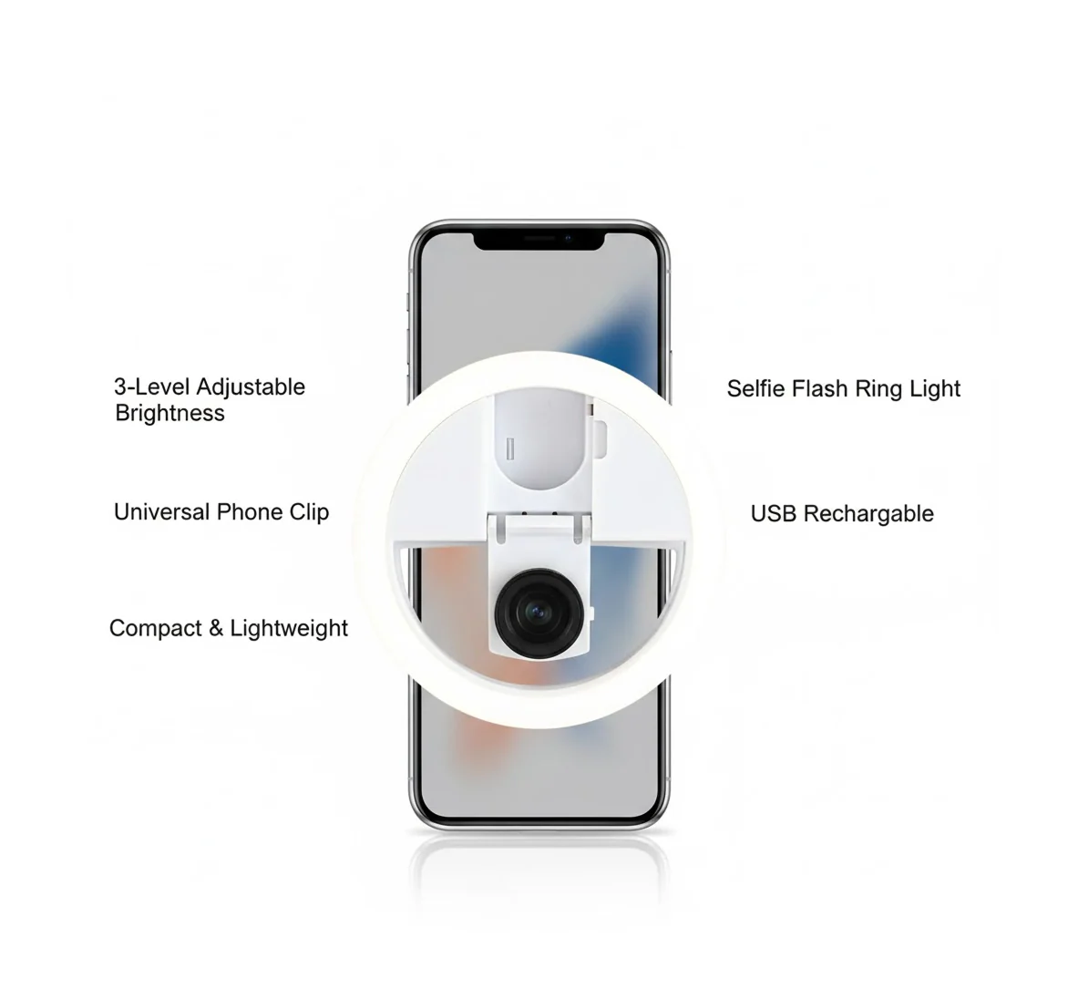 Selfie Flash Ring Light with 3 Level of Brightness (1 Pc) - Image 8