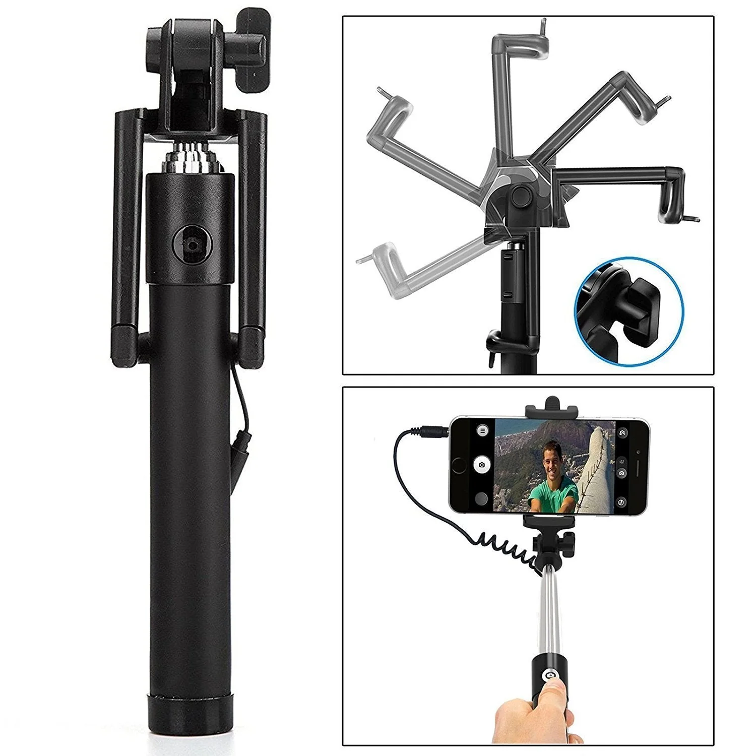 Selfie Sticks Box with Aux Wire for All Smart Phones - Image 3