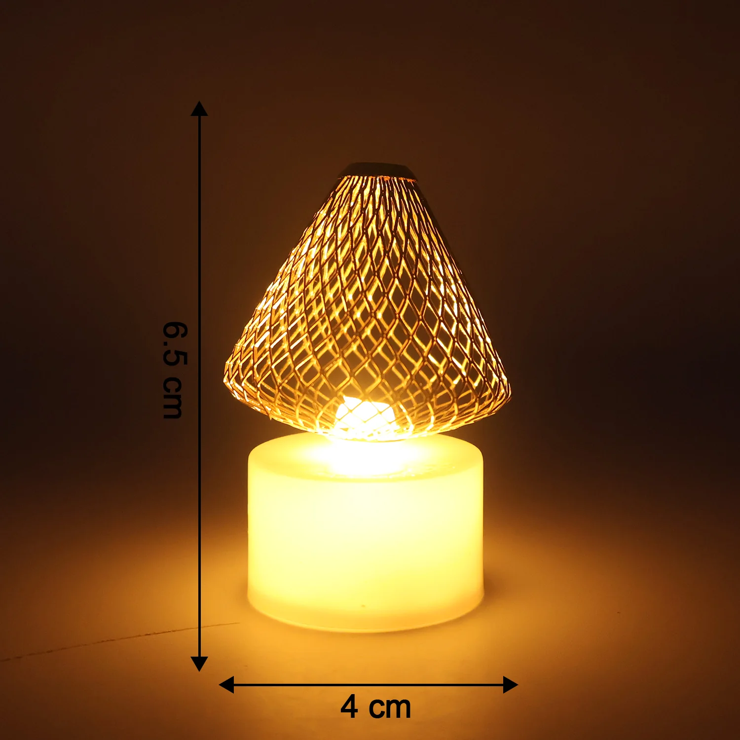 Set of 12 Decorative LED Flameless Candle Lights with Golden Net Cover - Image 3