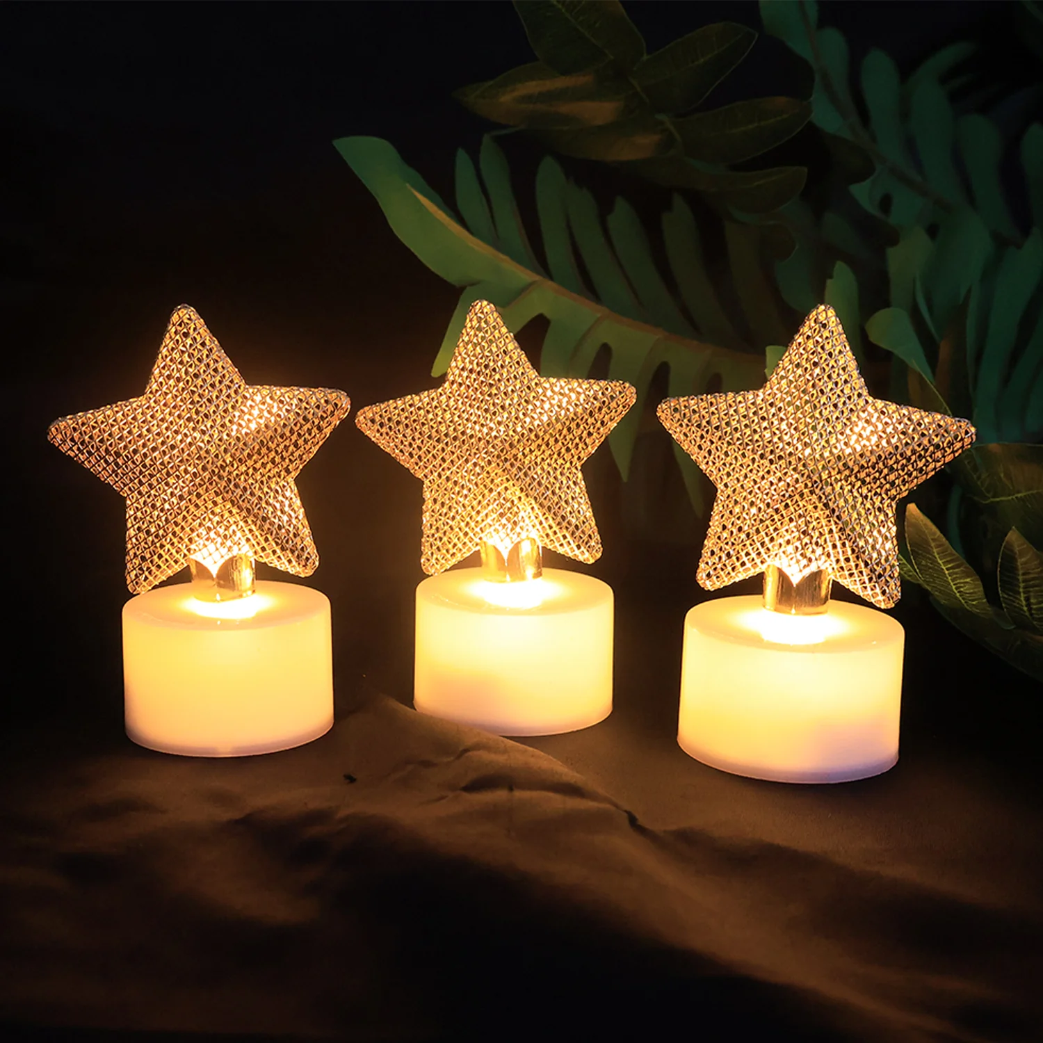 Set of 12 Decorative LED Star Candles - Image 4