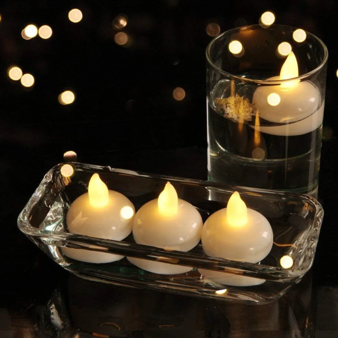 Set of 12 Flameless Floating Candles Battery Operated Tea Lights Tealight Candle - Image 6