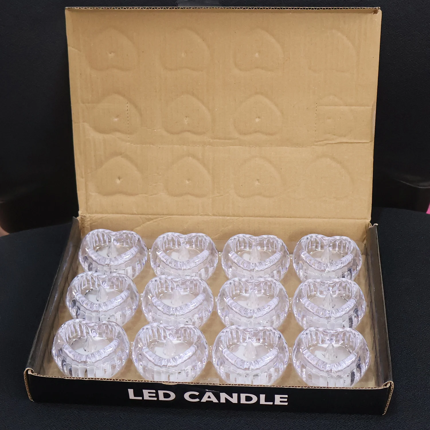 Set of 12 Heart-Shaped LED Flameless Decorative Candles - Image 7