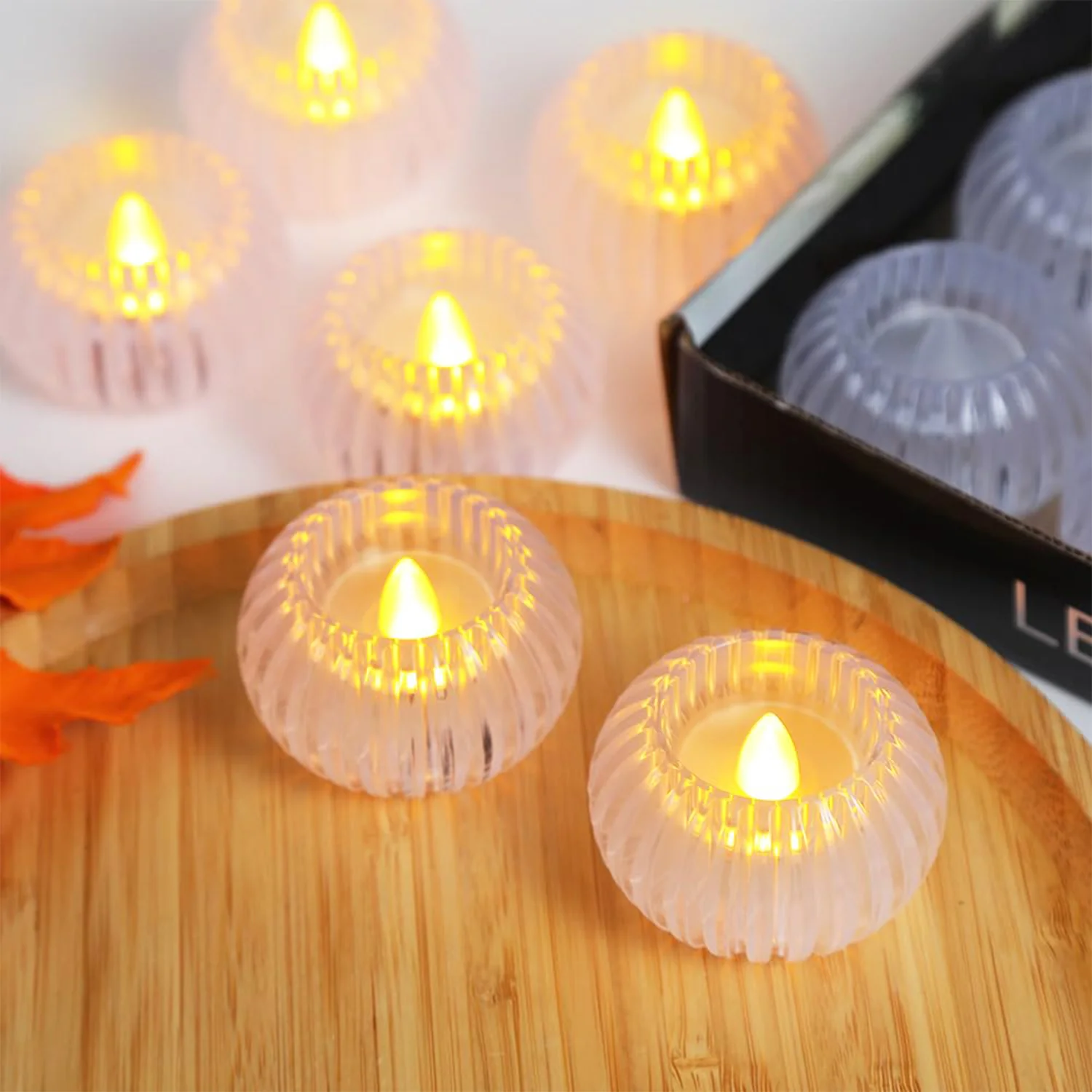 Set of 12 LED Crystal-Effect Flameless Smokeless Decorative Candles - Image 3