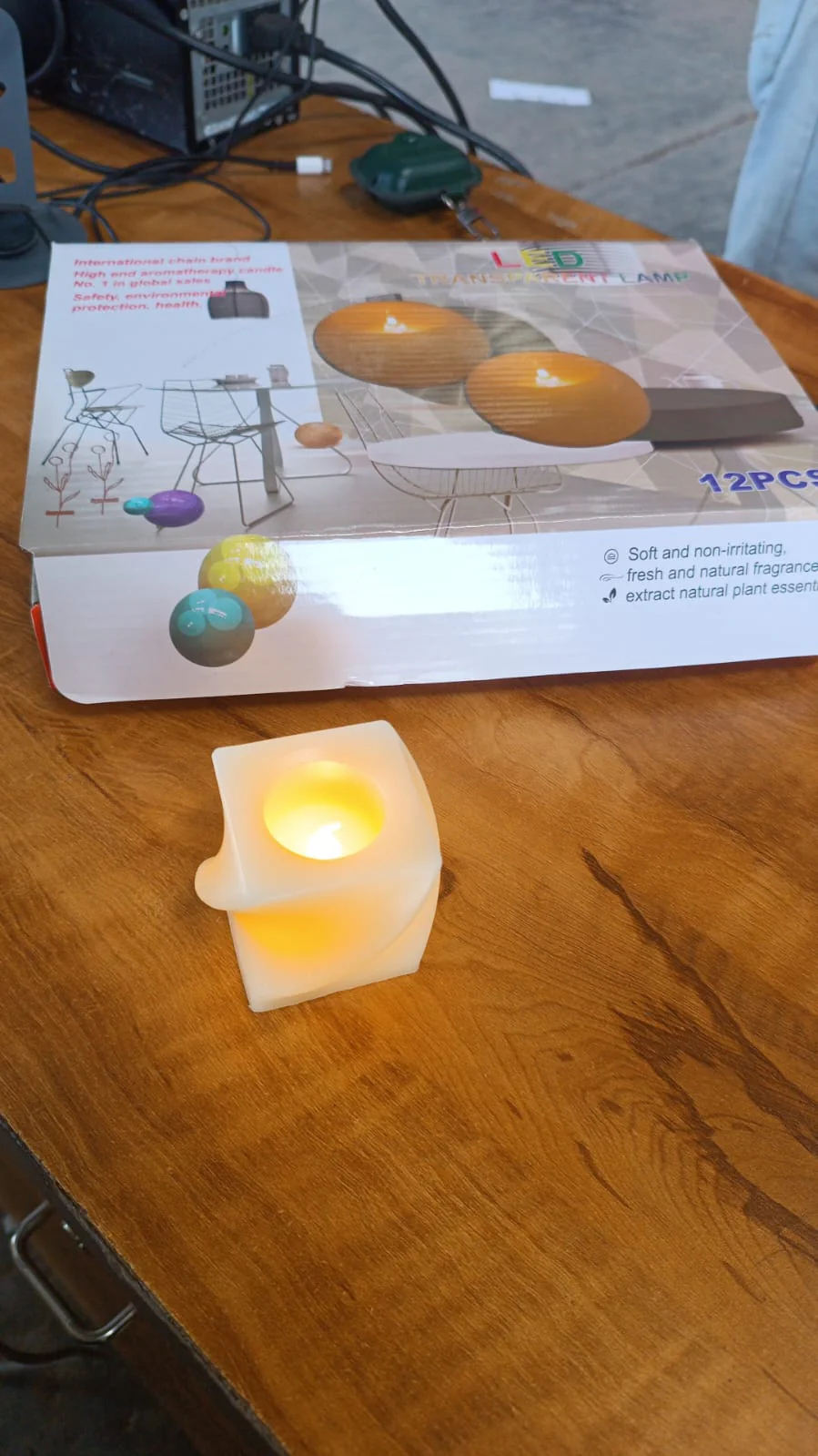 Set of 12 LED Flameless Decorative Candles – Square Shape Tealight Lamps - Image 10
