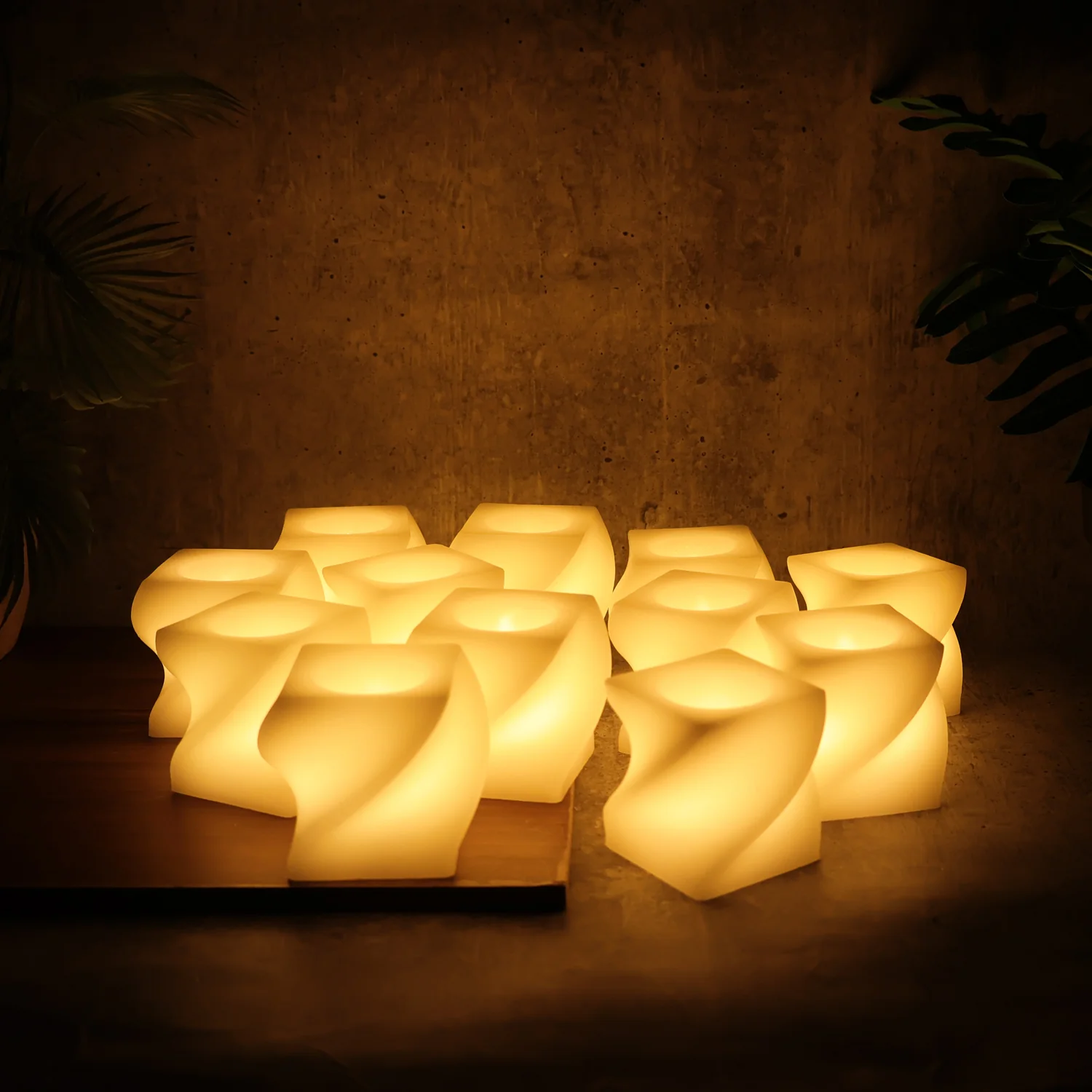 Set of 12 LED Flameless Decorative Candles – Square Shape Tealight Lamps - Image 4