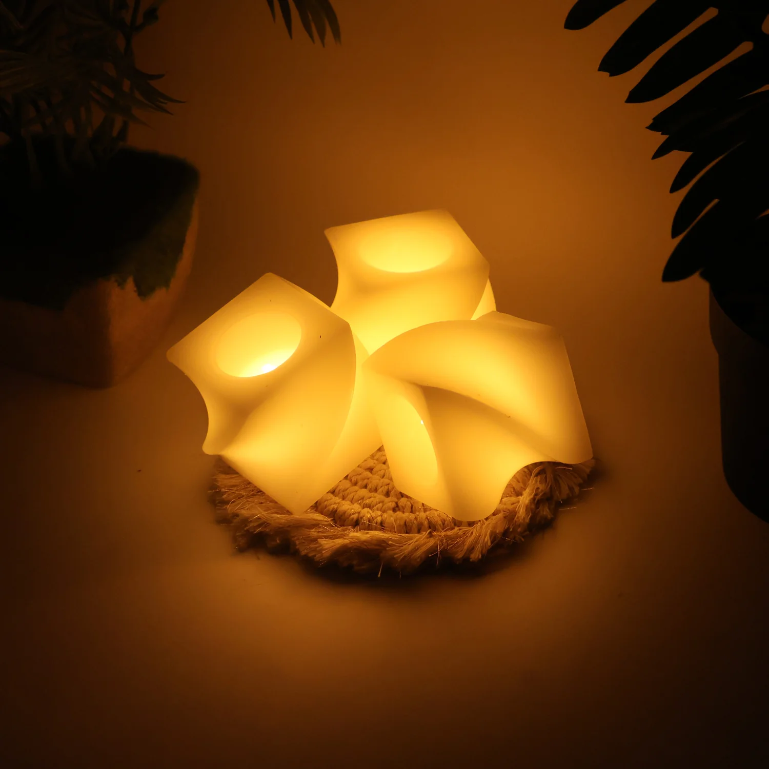 Set of 12 LED Flameless Decorative Candles – Square Shape Tealight Lamps - Image 9