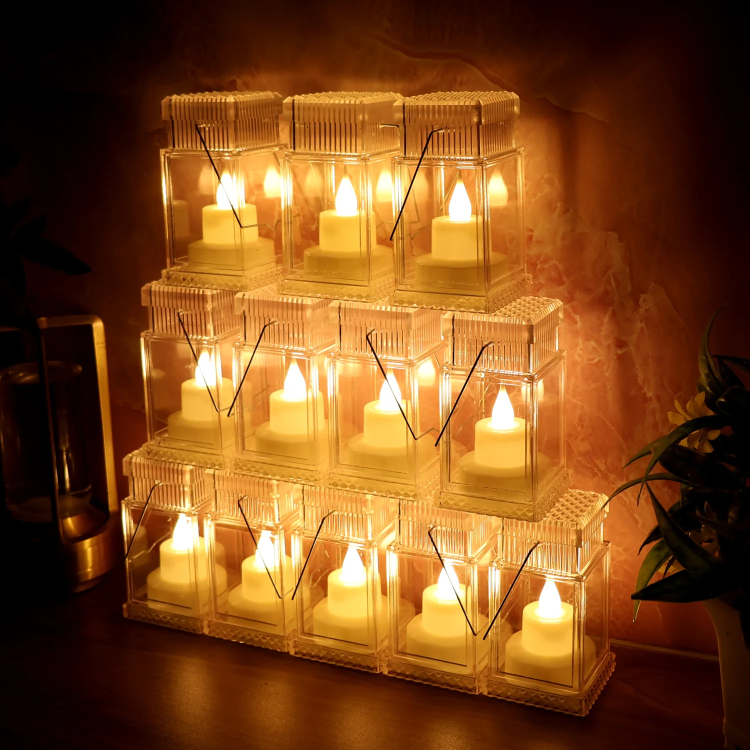 Set of 12 LED Storm Lantern Decorative Lights - Image 3