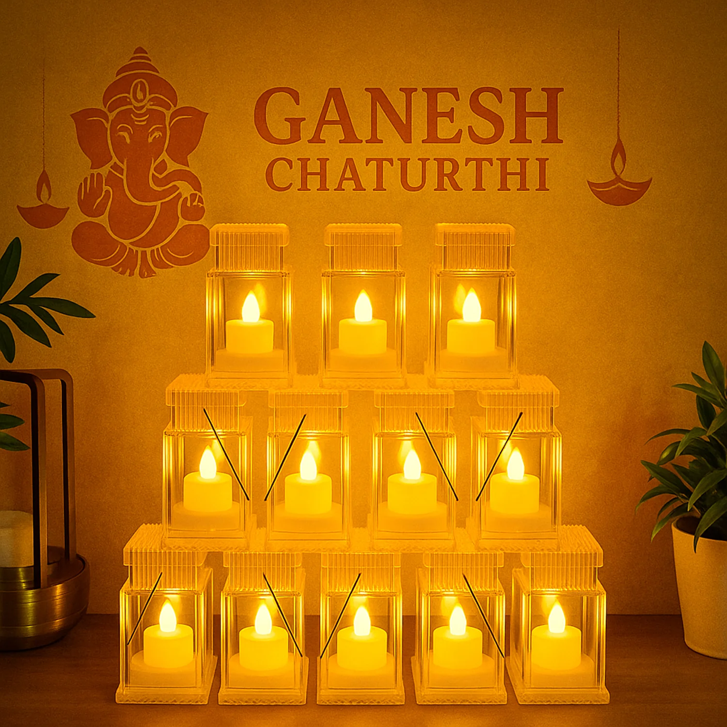 Set of 12 LED Storm Lantern Decorative Lights - Image 7