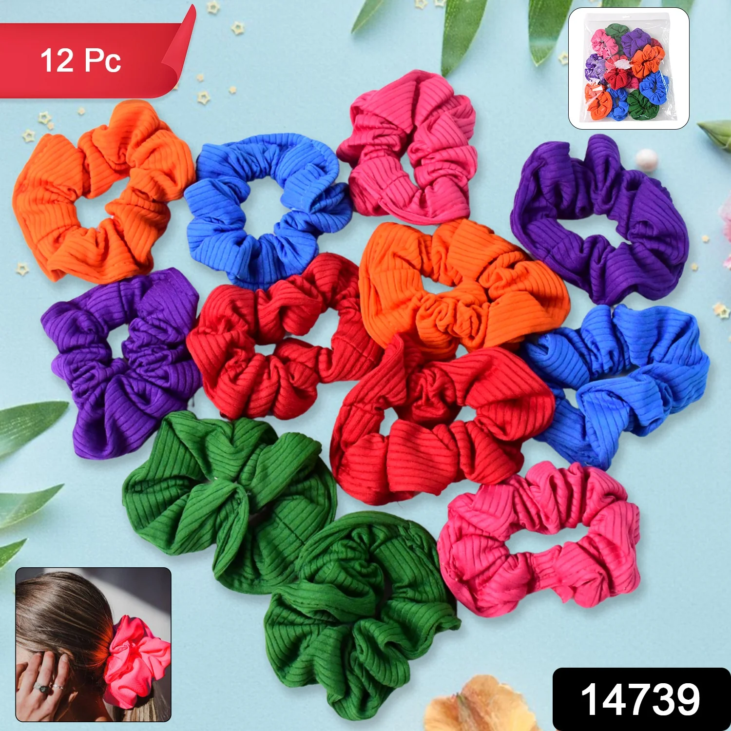 Set of 12 Premium Elastic Hair band Stylish Hair Accessories - Image 2