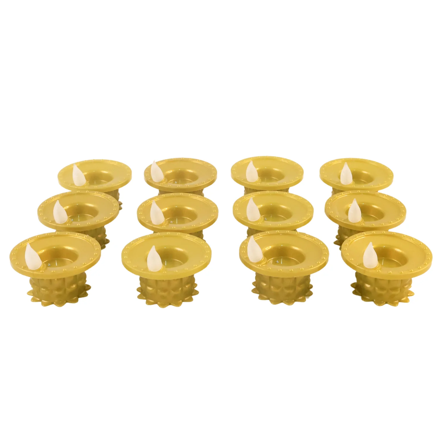 Set of 12 Water Sensor LED Golden Diyas - Image 5