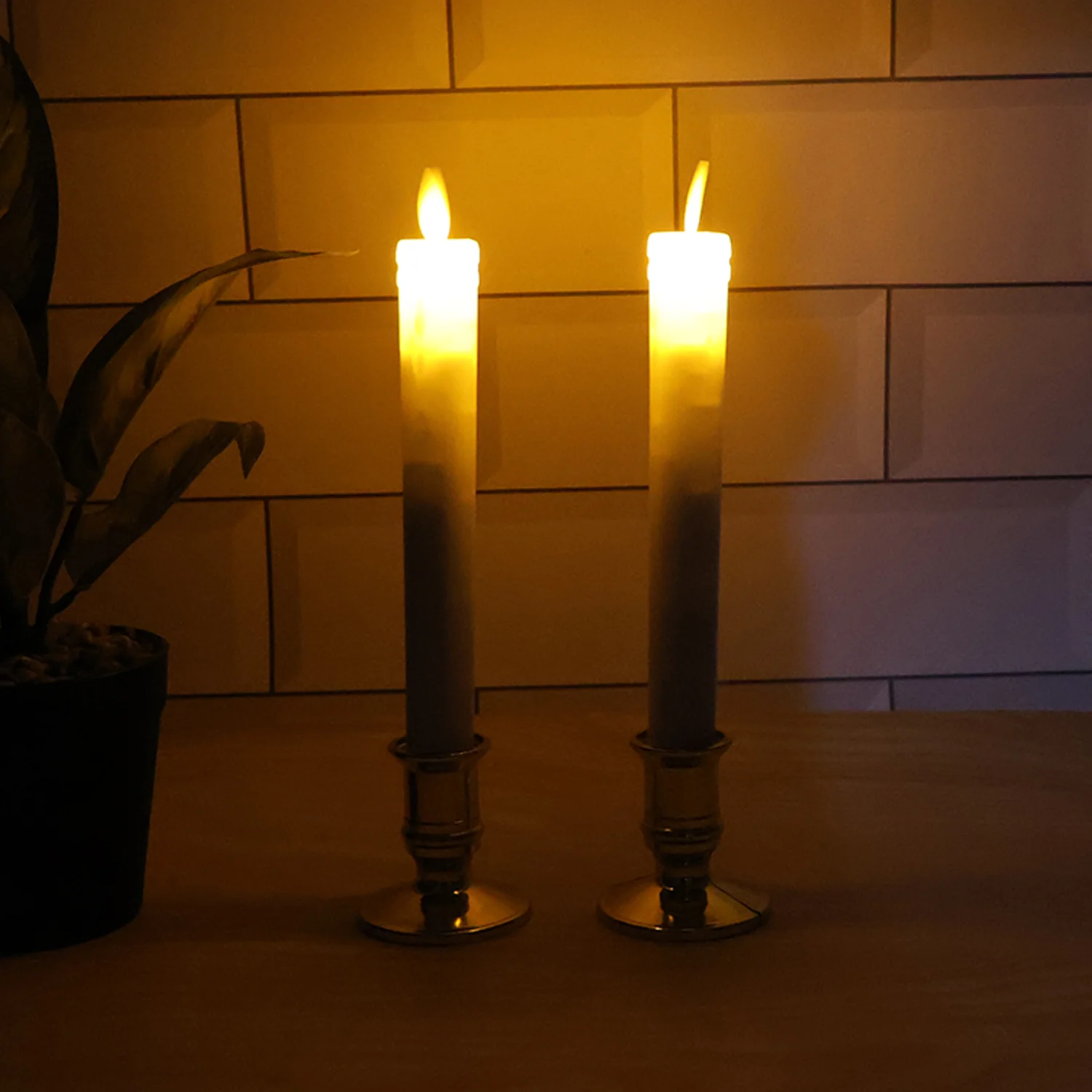 Set of 2 LED Flameless Taper Candles - Image 3