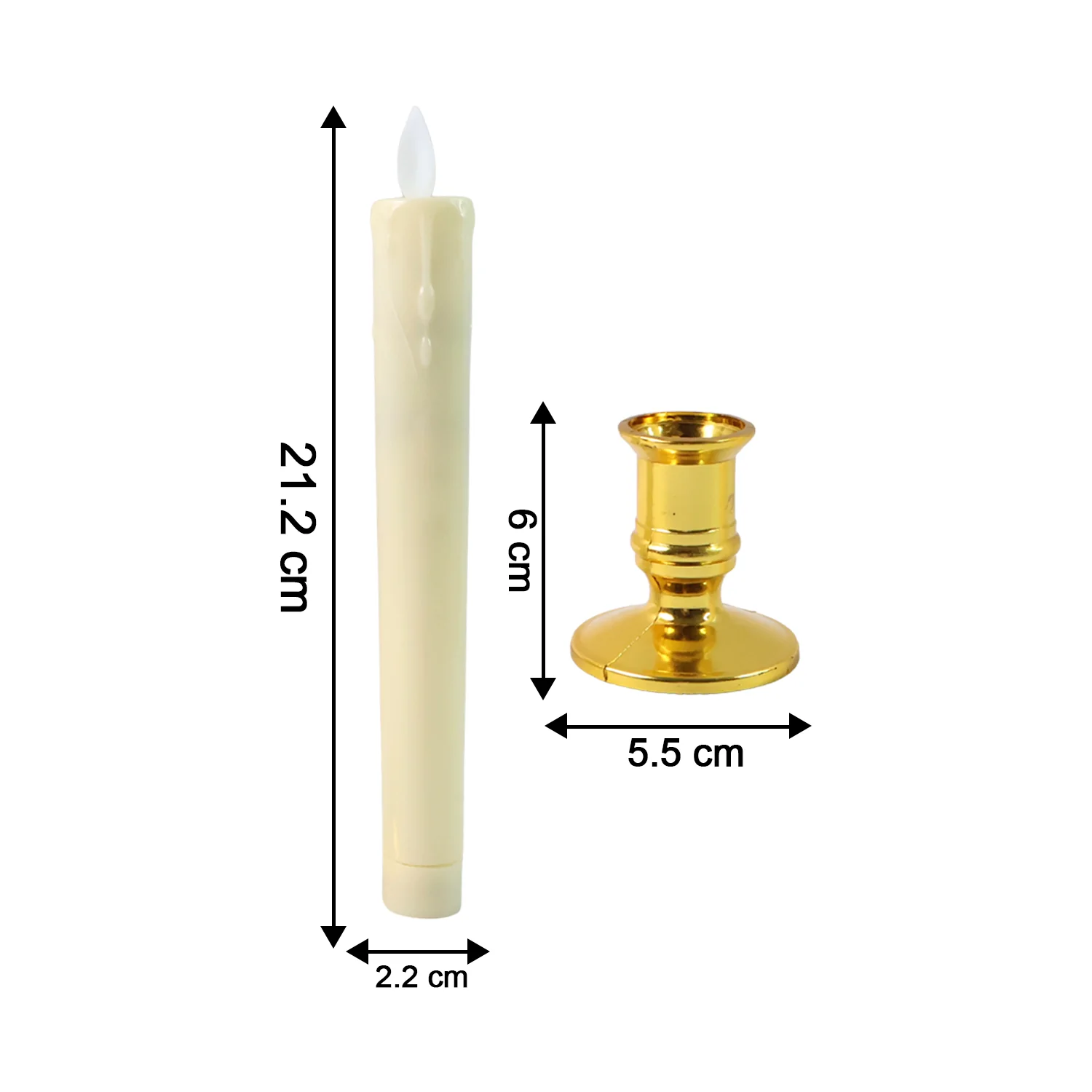 Set of 2 LED Flameless Taper Candles - Image 7
