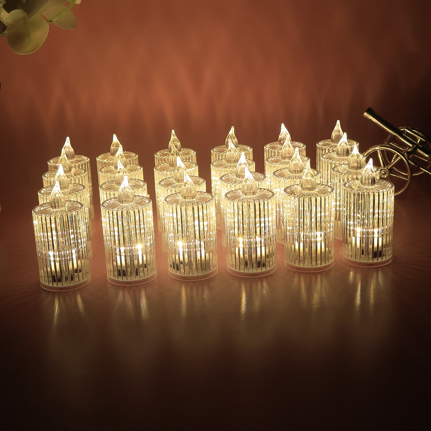 Set of 24 Smokeless LED Flameless Decorative Candles - Image 3