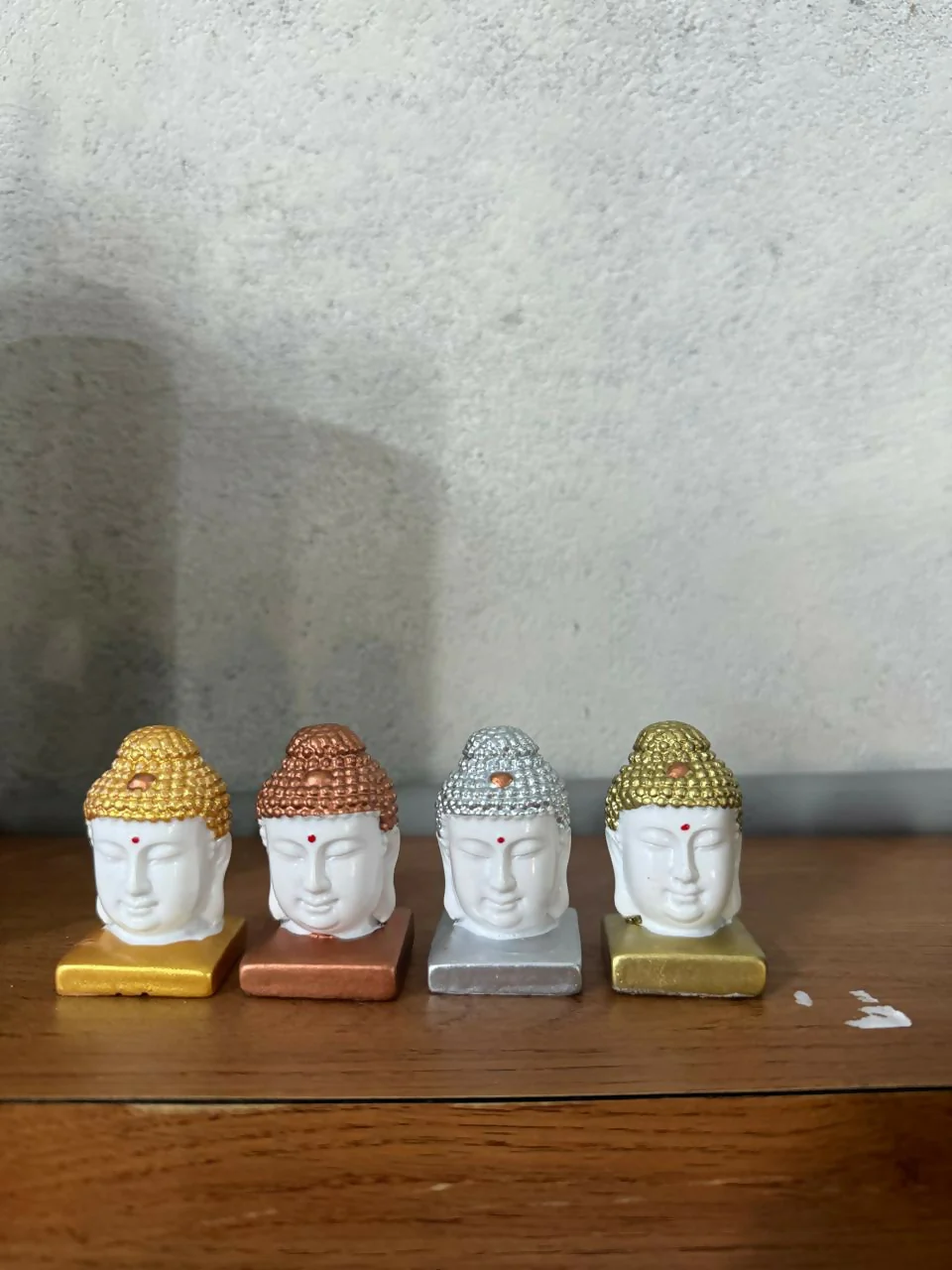 Set of 4 Buddha Head Showpiece for Home Decor - Image 5