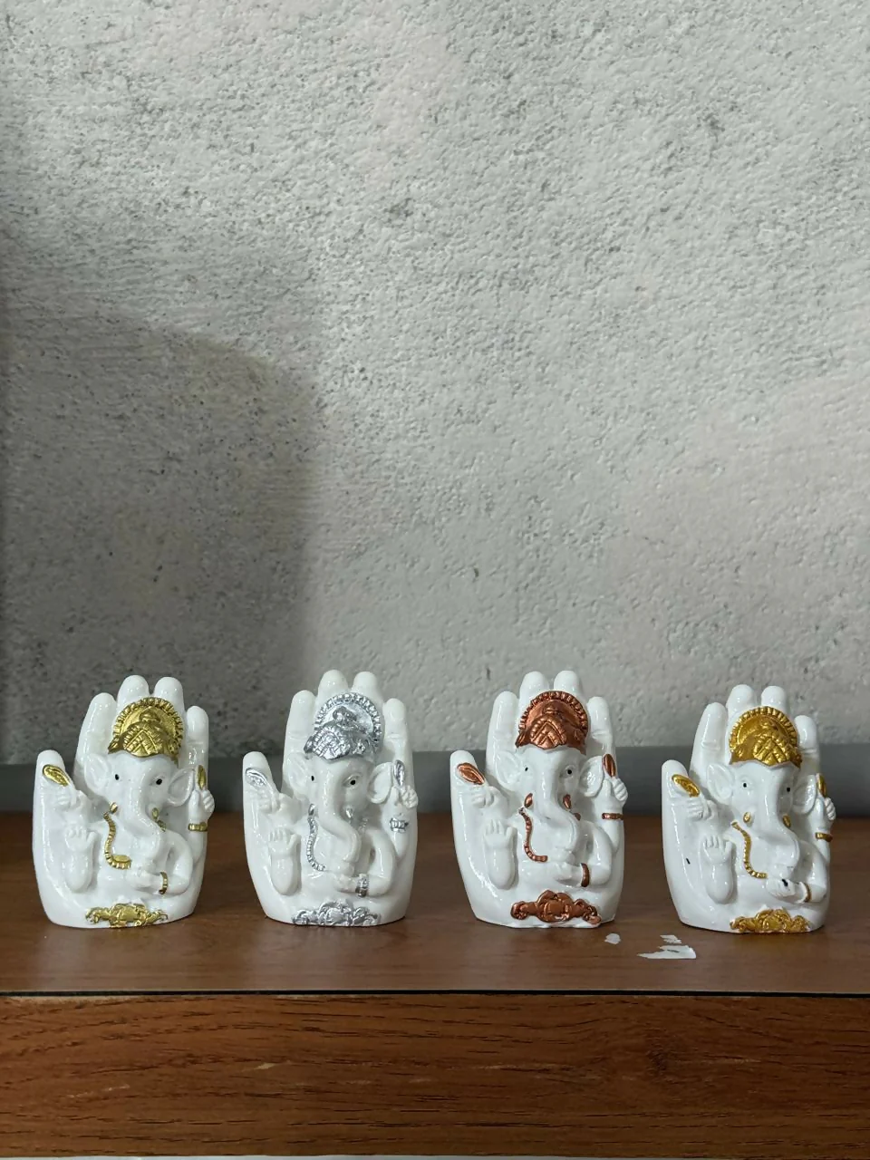 Set of 4 Ganesh Idol for Home Decor Ganpati Showpiece - Image 5