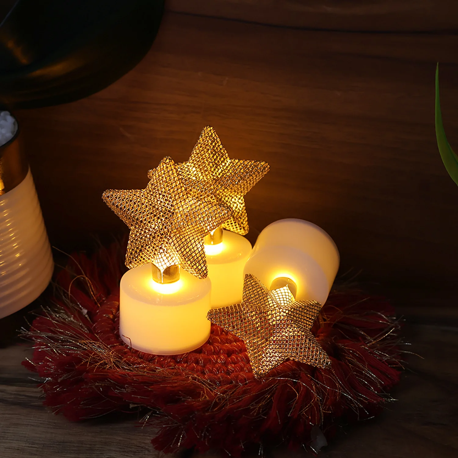 Set of 6 Decorative LED Star Candles - Image 3