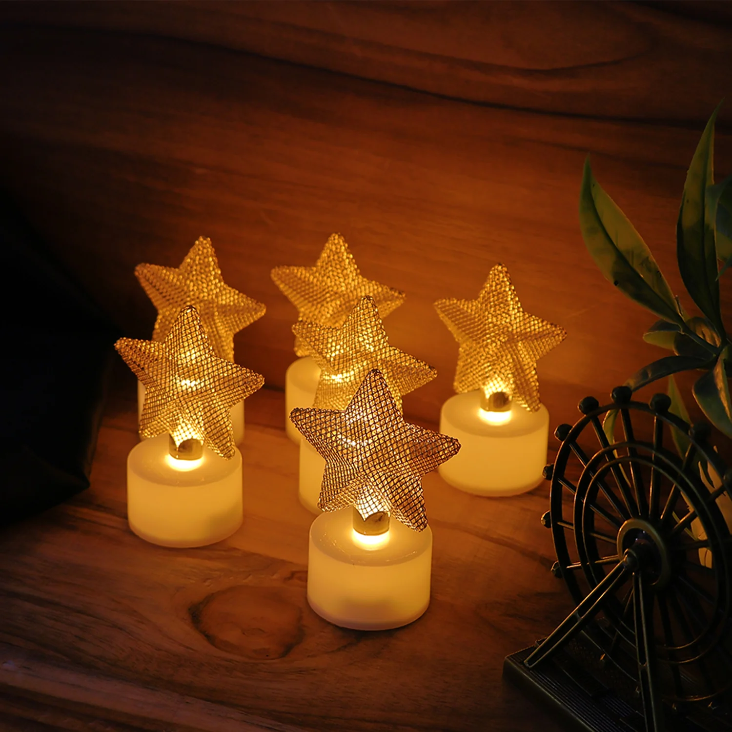 Set of 6 Decorative LED Star Candles - Image 7