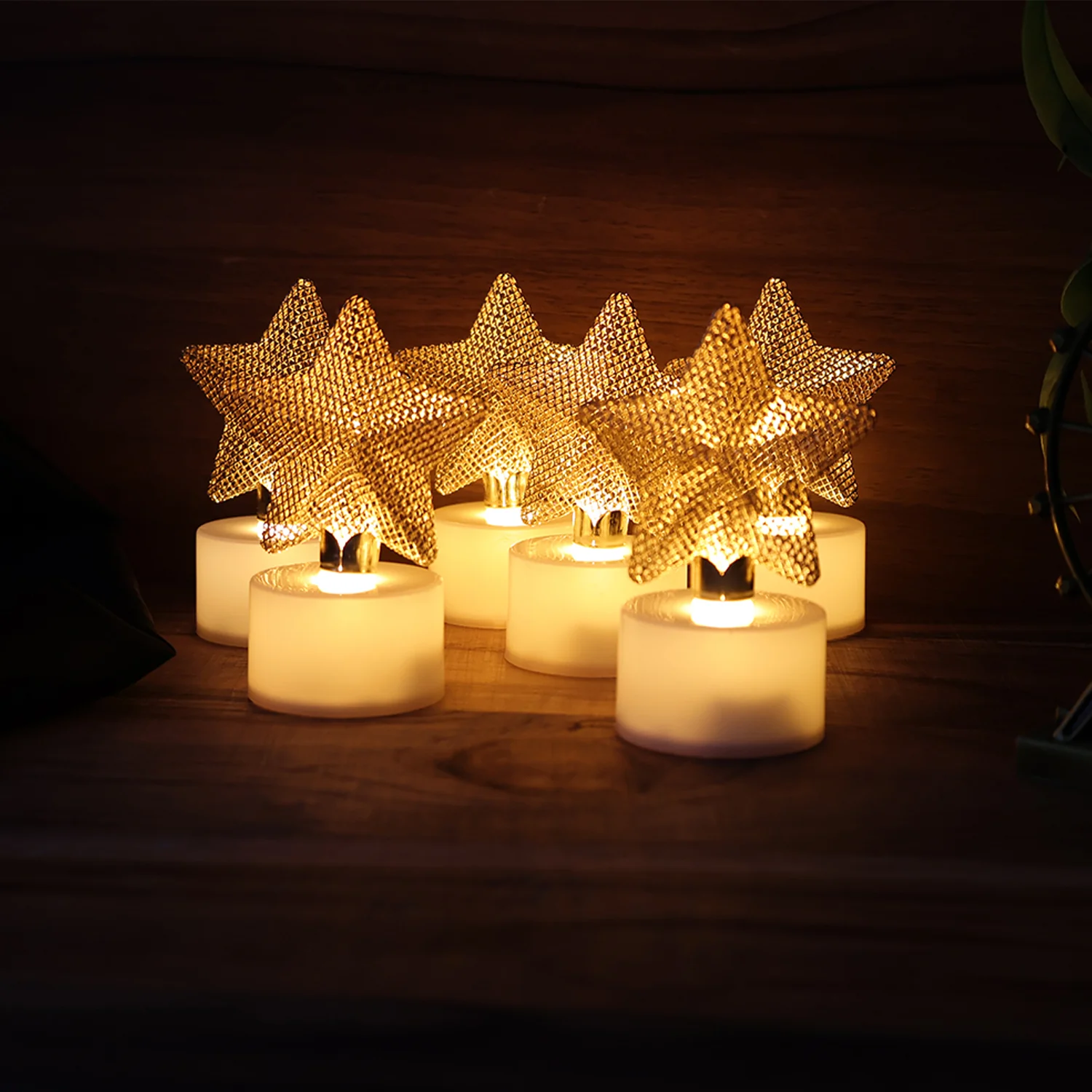 Set of 6 Decorative LED Star Candles - Image 8