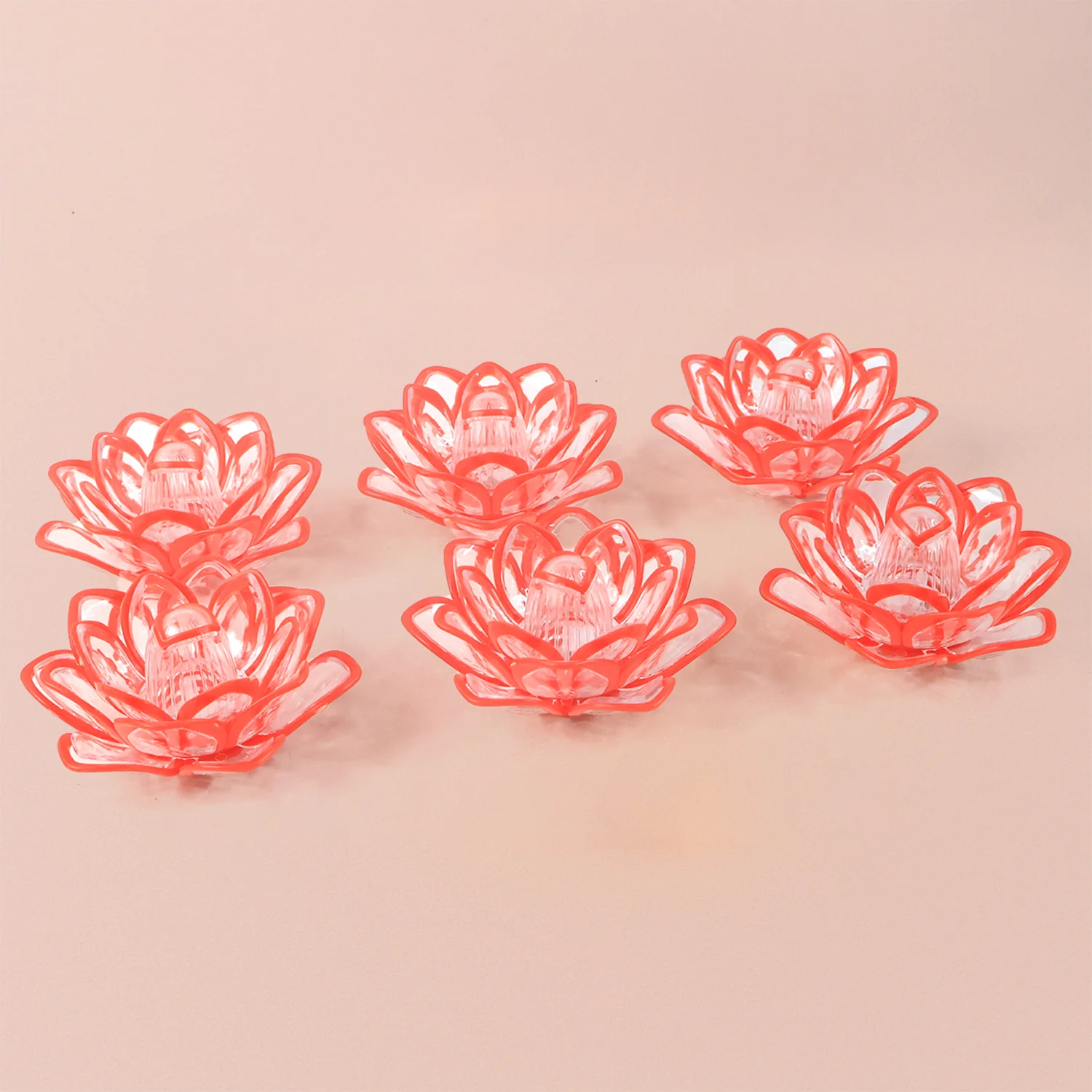 Set of 6 Lotus Shaped LED Flameless Decorative Candles - Image 7