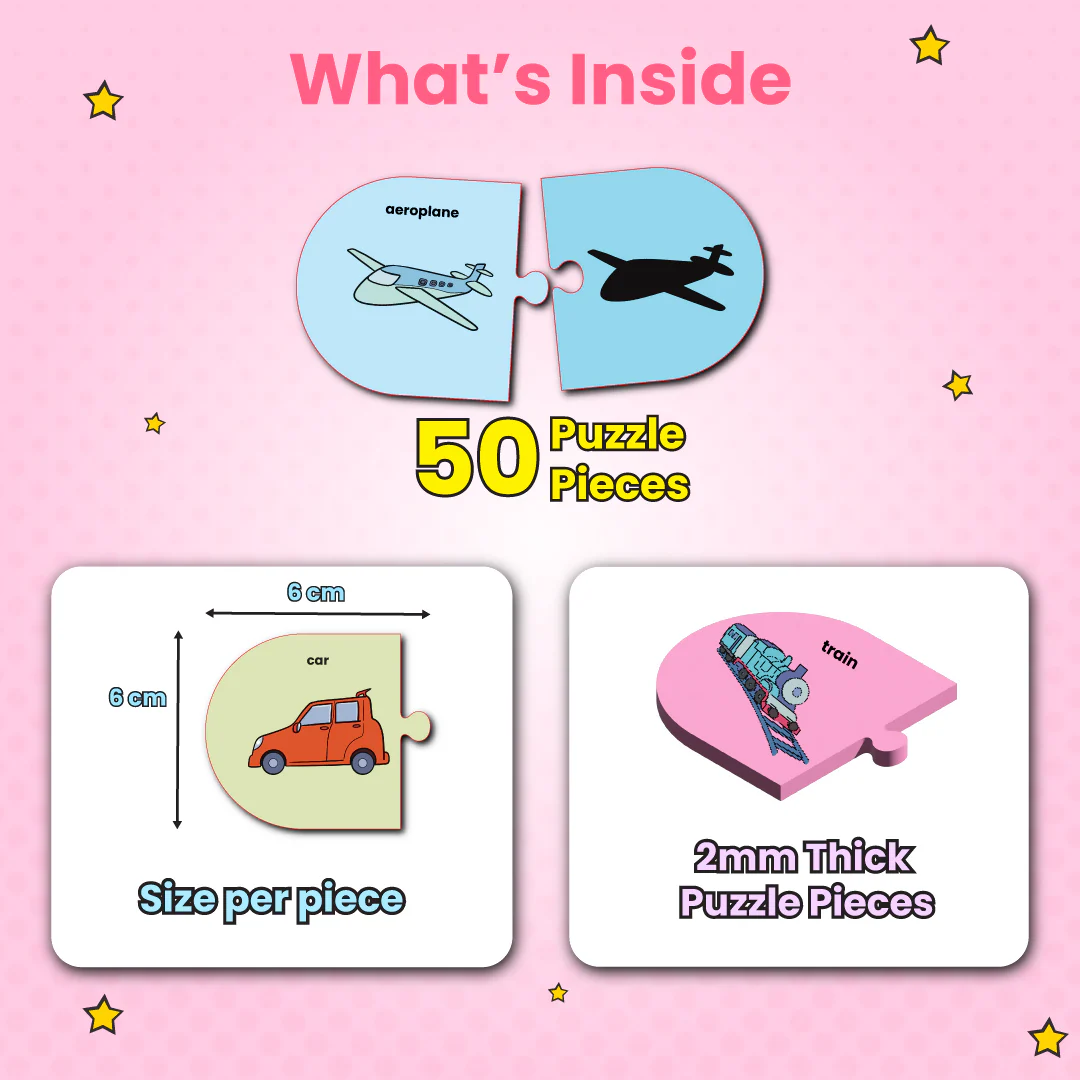 Shadow Matching Puzzle - Ages 3+ (50 cardboard puzzle pieces) Find & Match series - Image 2