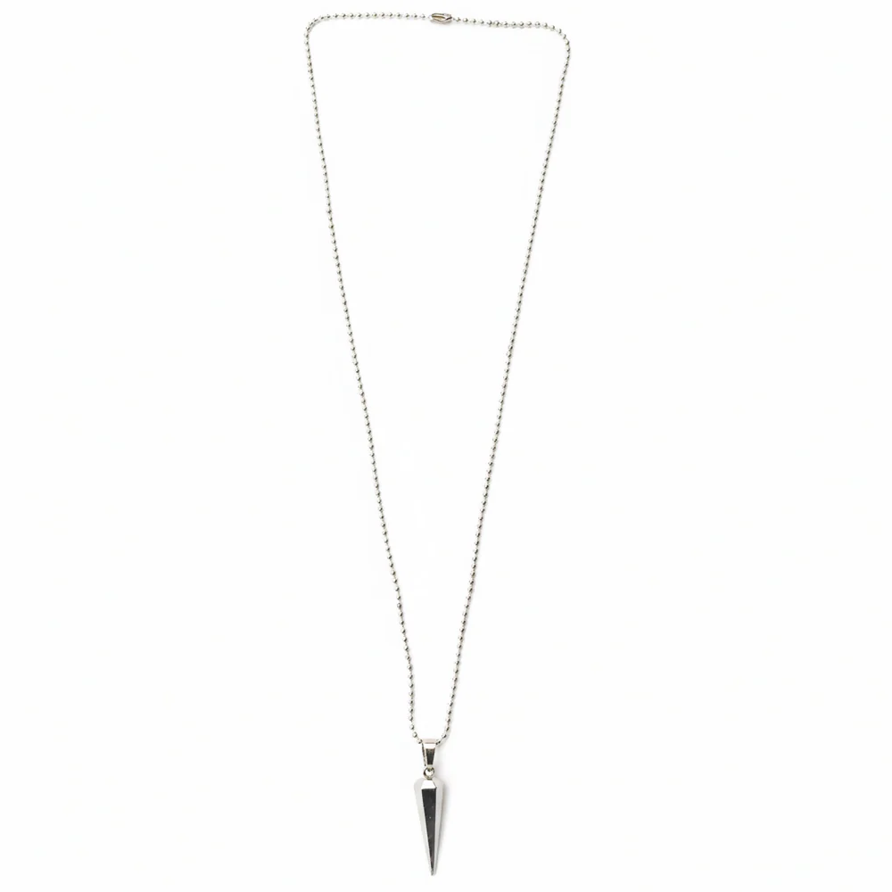 Sharp Edge Black Inlay Spike Pendant Necklace for Men - Image 4
