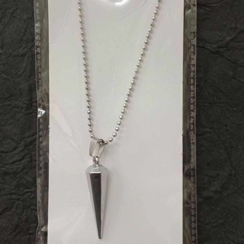 Sharp Edge Black Inlay Spike Pendant Necklace for Men - Image 5