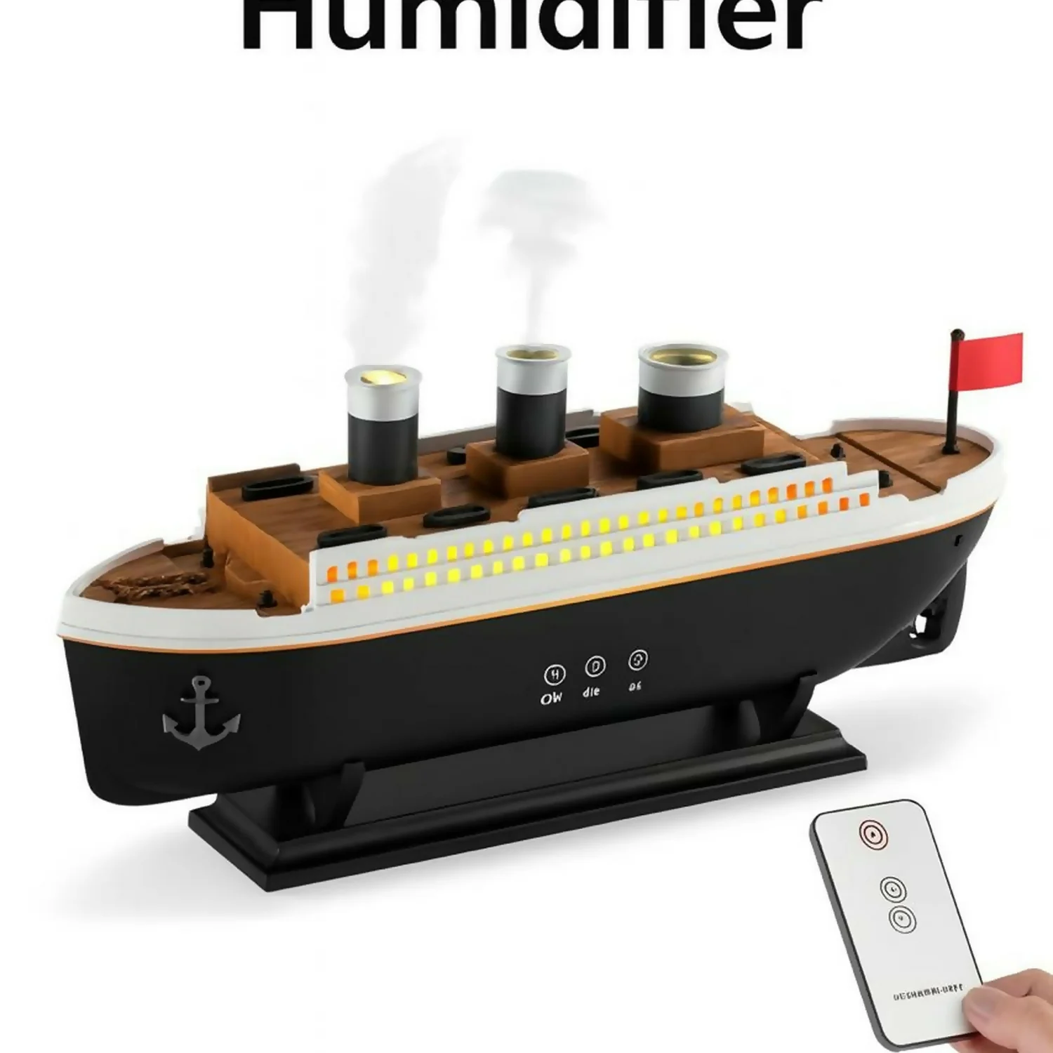 Ship Design Jellyfish Aroma Diffuser & Cool Mist Humidifier with LED Ambient Lights - Image 2