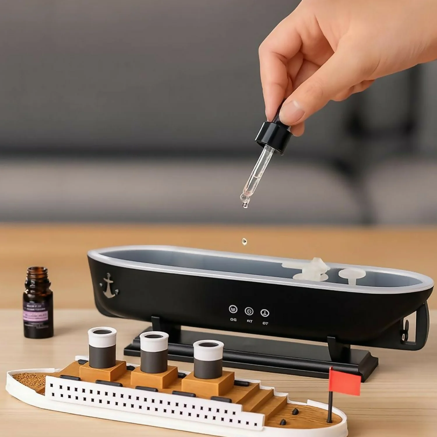 Ship Design Jellyfish Aroma Diffuser & Cool Mist Humidifier with LED Ambient Lights - Image 4