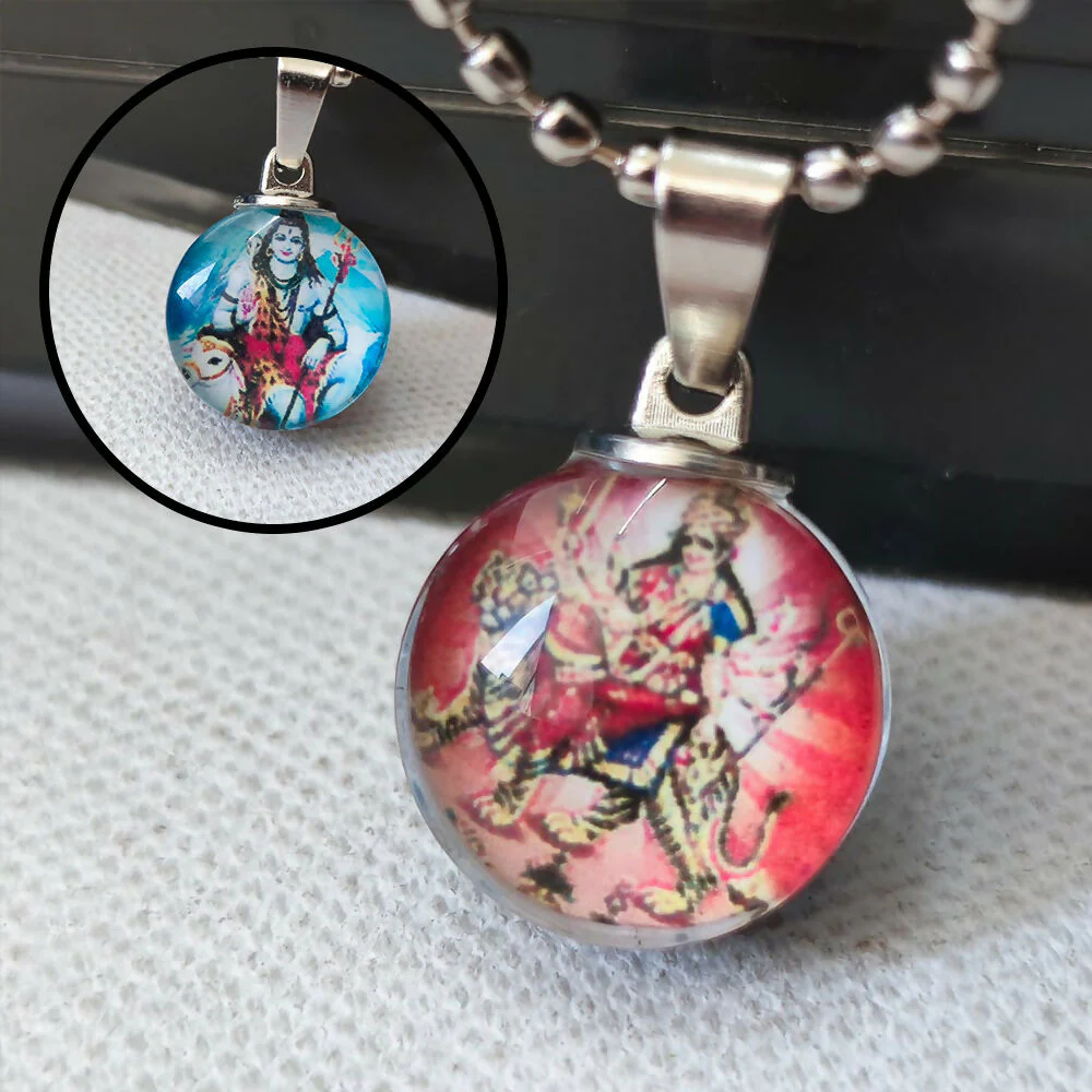 Shiv And Devi Durga Shakti Maa Chain Pendant - Image 3
