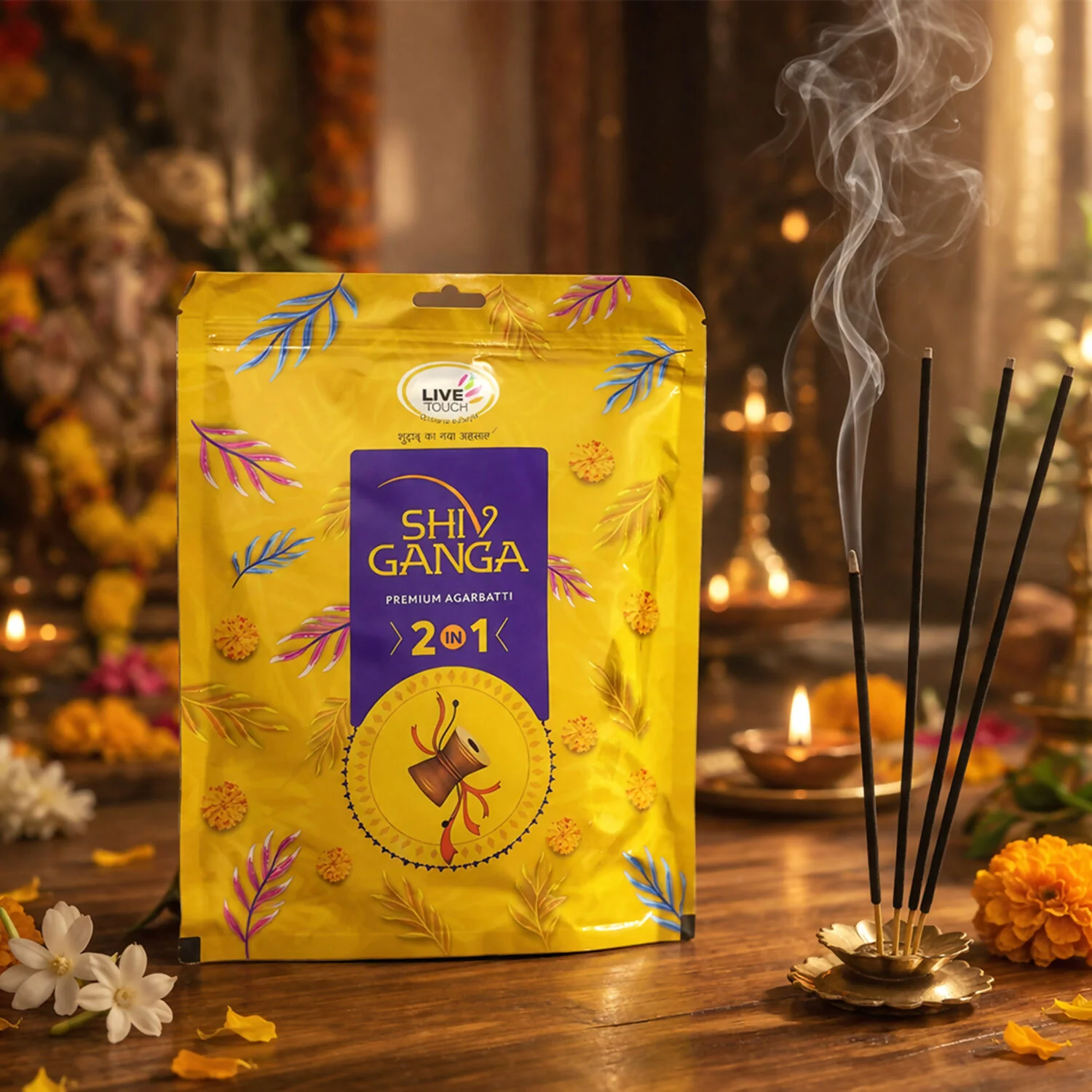 Shiv Ganga & Guru Deva Premium Agarbatti Jumbo Family Pack (2 Packs of 700gm) - Image 3