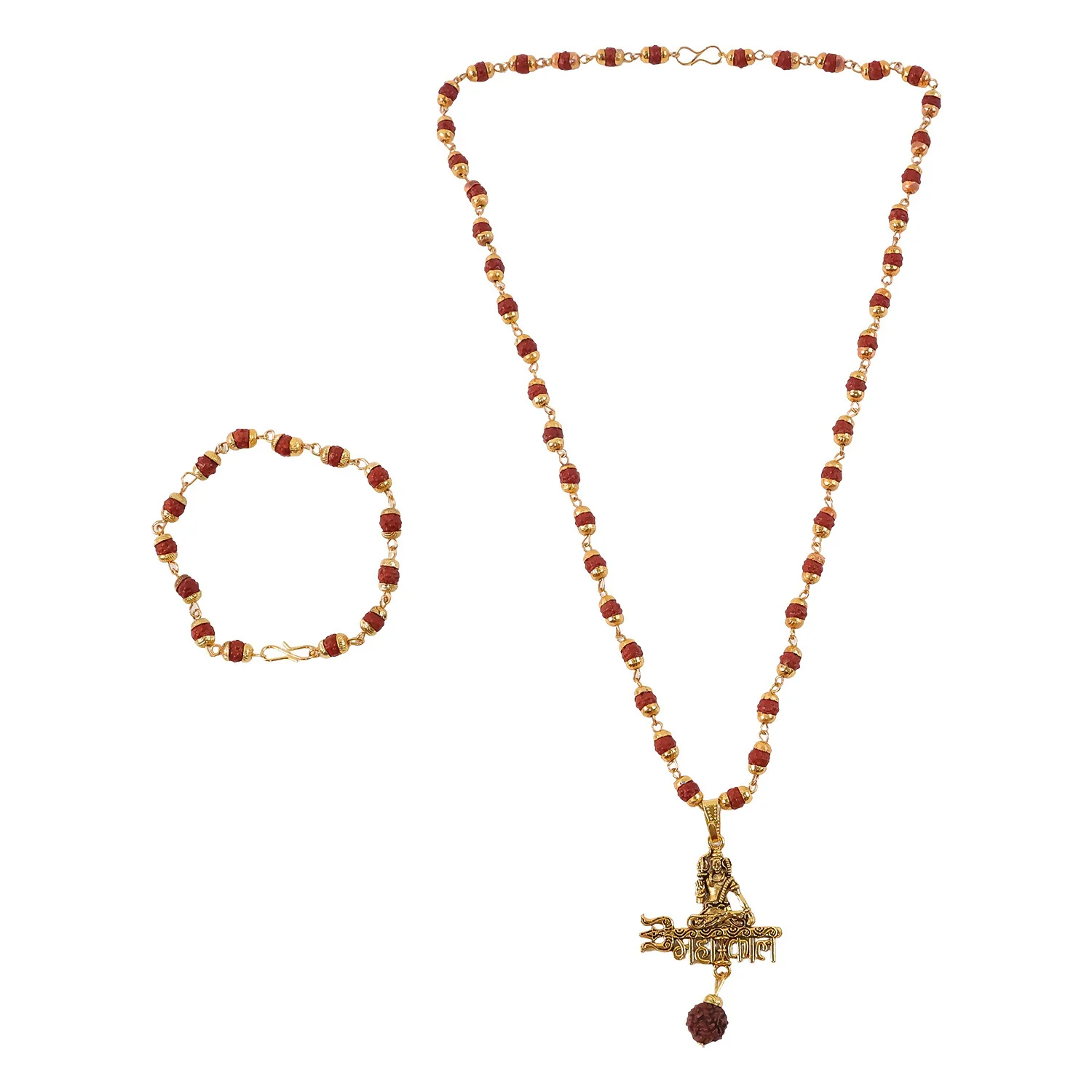 Shiv Mahakal Pendant With Rudraksha Mala & Bracelet Combo - Image 5