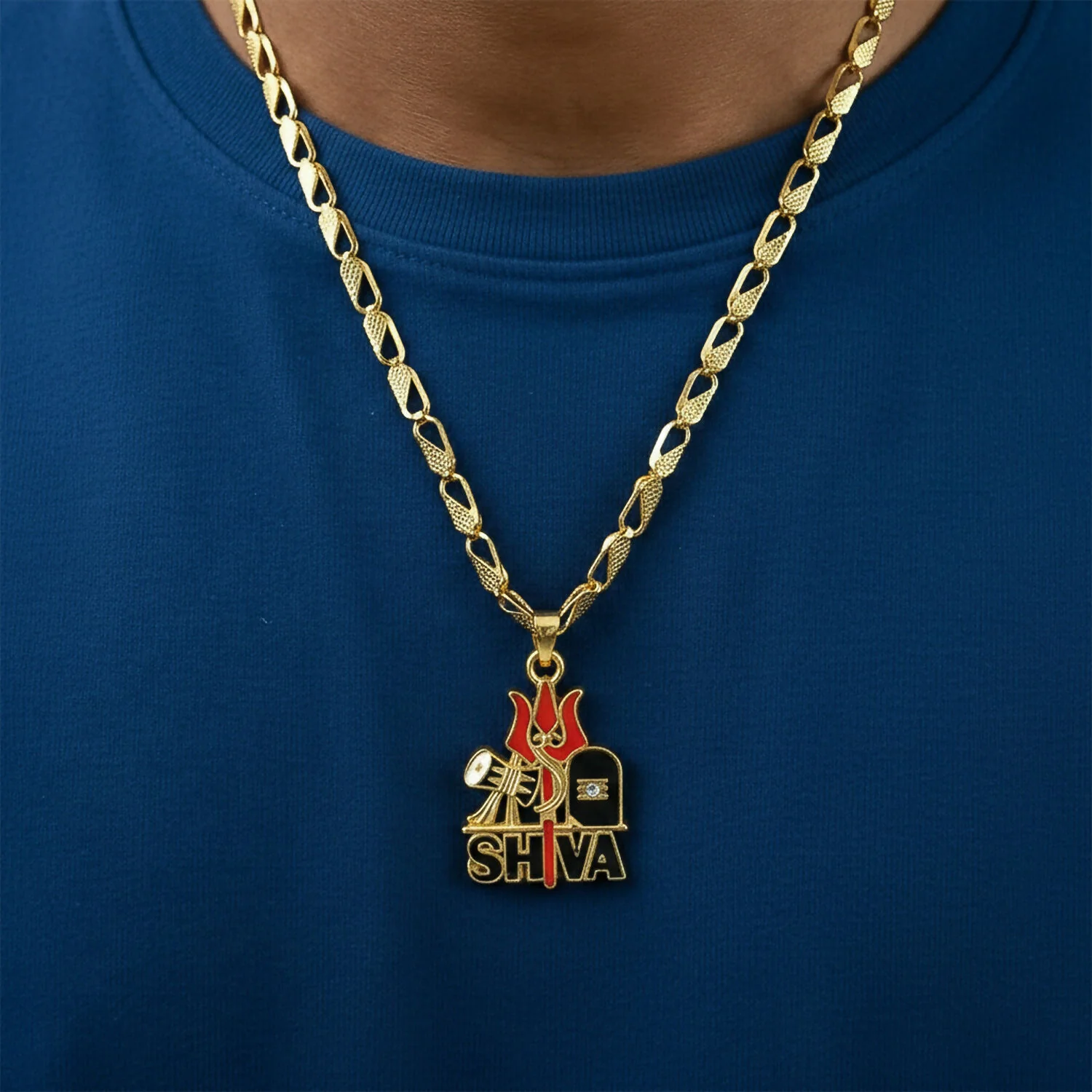 Shiva Trishul Pendant with Designer Chain - Image 4