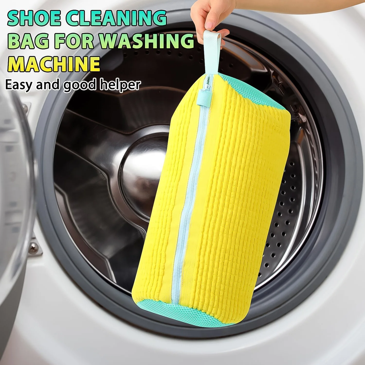 Shoe Washing Machine Bag with Microfiber Chenille Lining & Zipper (1 Pc) - Image 6
