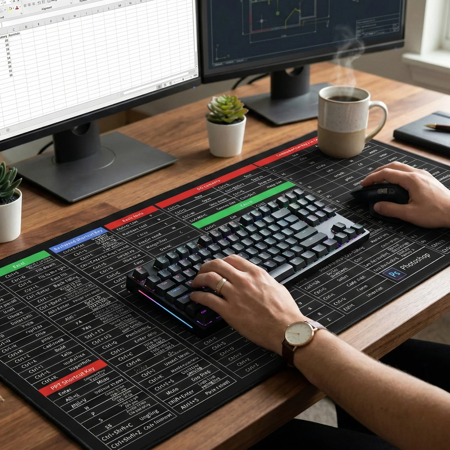 Shortcut Keyboard Mouse Pad Extended Desk Mat 70 x 30 Cm - Image 5