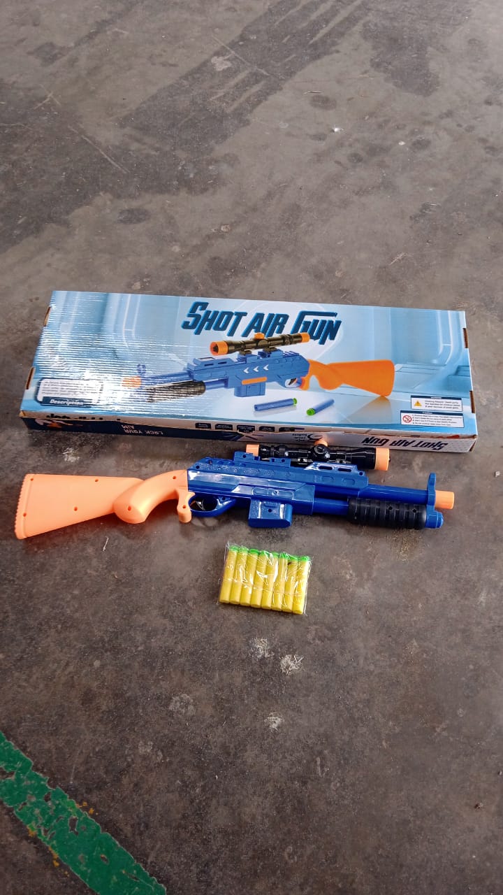 Shot Air Gun Toy with Scope and 8 Soft Foam Bullets Set - Image 9