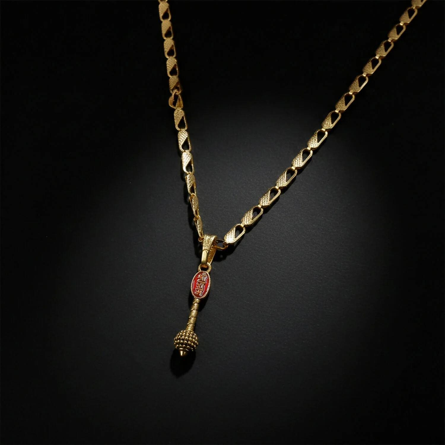Shree Ram Gada Pendant Gold Chain Necklace - Image 3