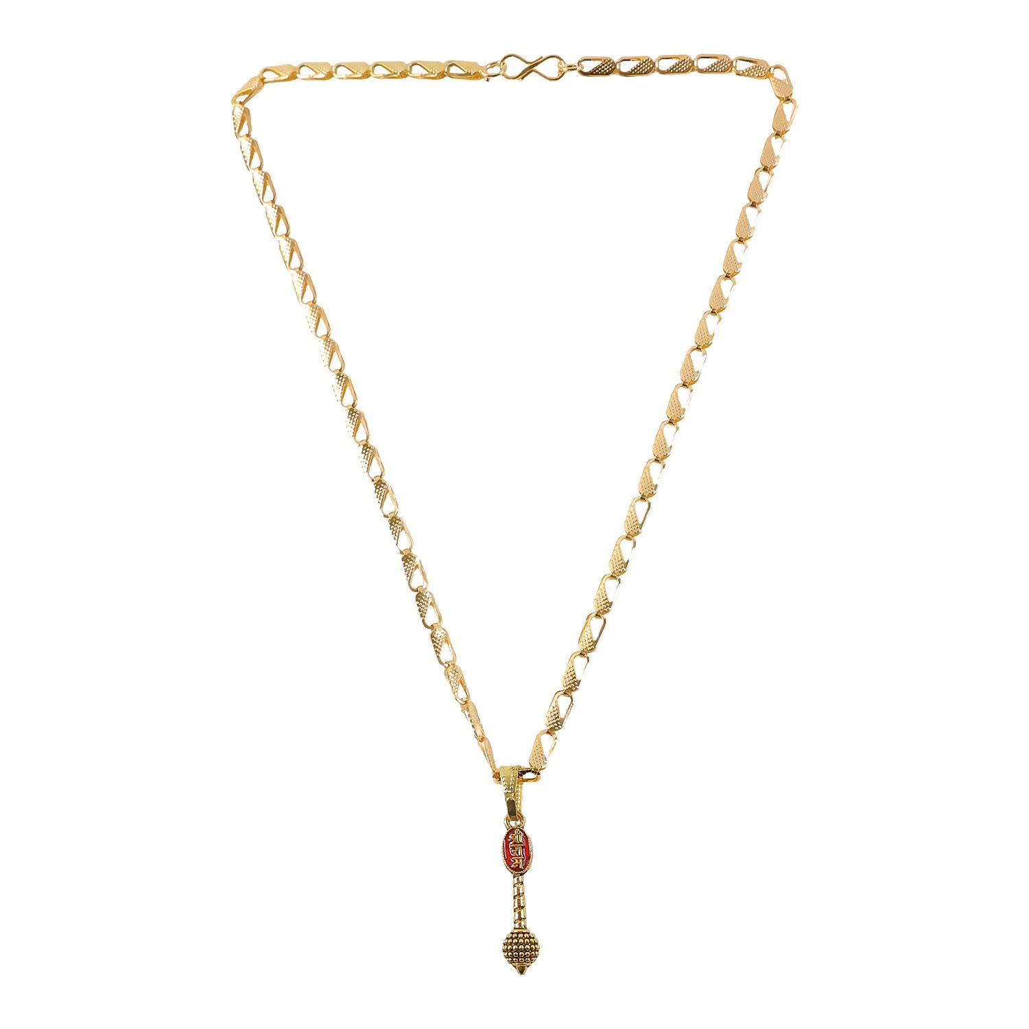 Shree Ram Gada Pendant Gold Chain Necklace - Image 5