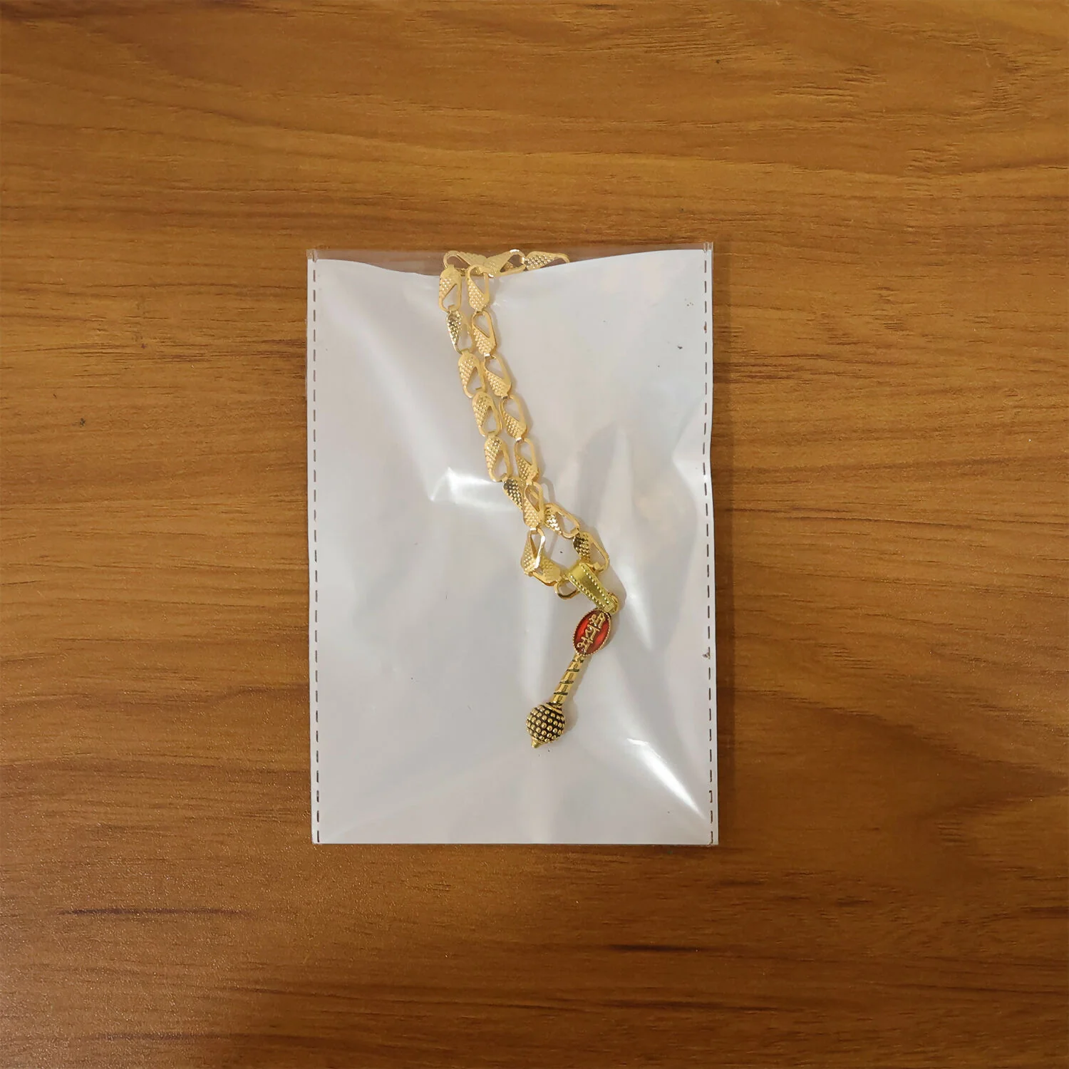 Shree Ram Gada Pendant Gold Chain Necklace - Image 6
