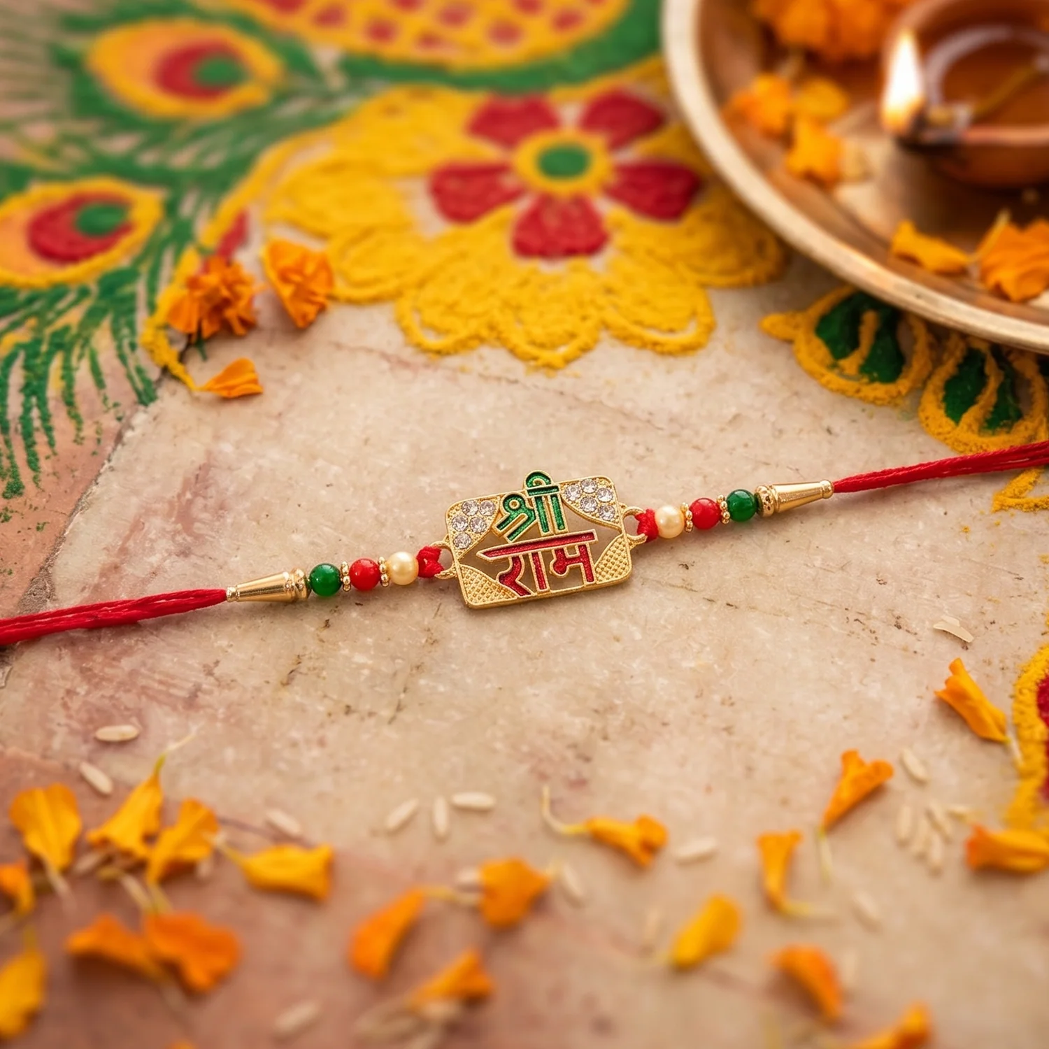 Shree Ram Text Designer Rakhi (1 Pc) - Image 2