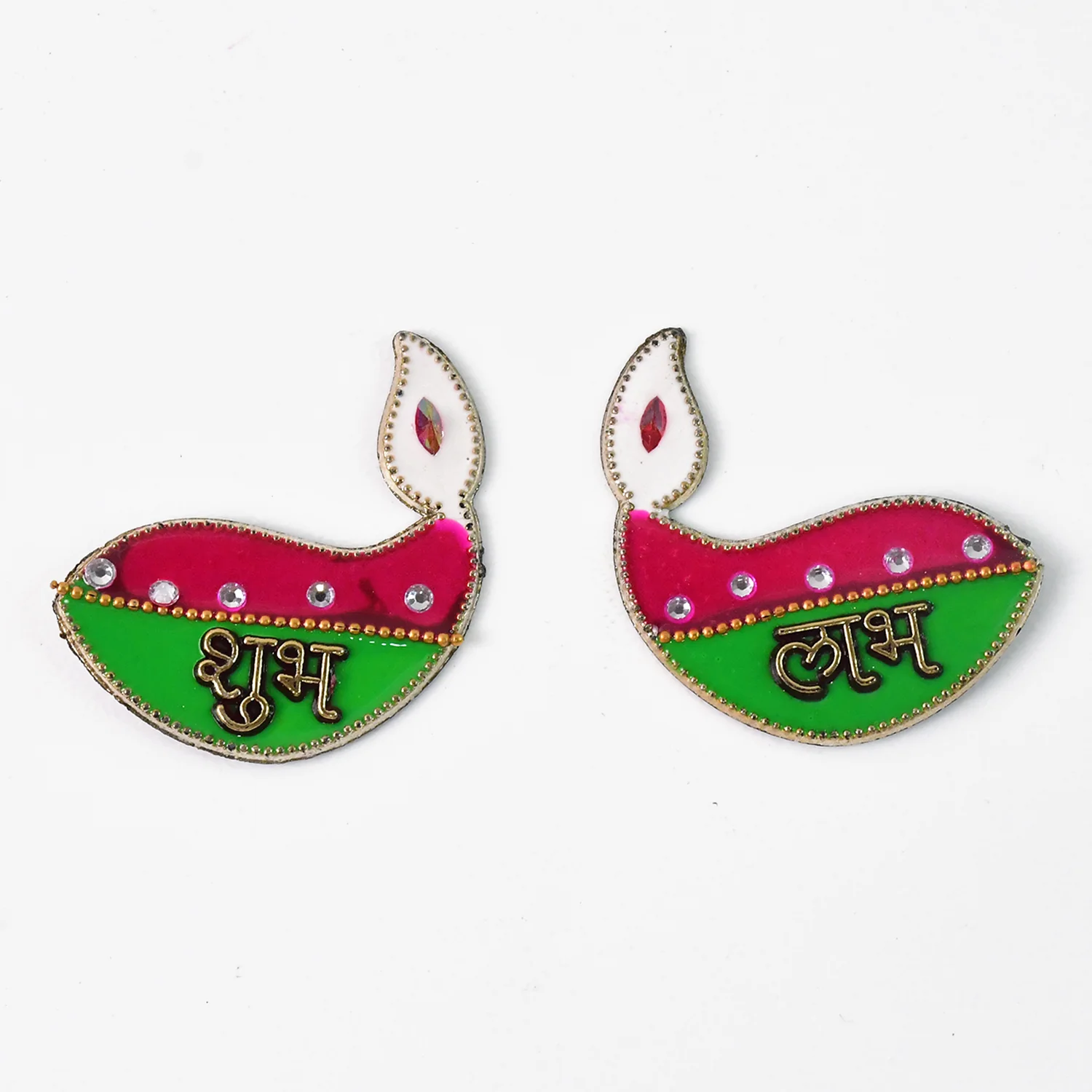 Shubh Labh Diya Shaped Wall Hangings (2 Pc) - Image 5