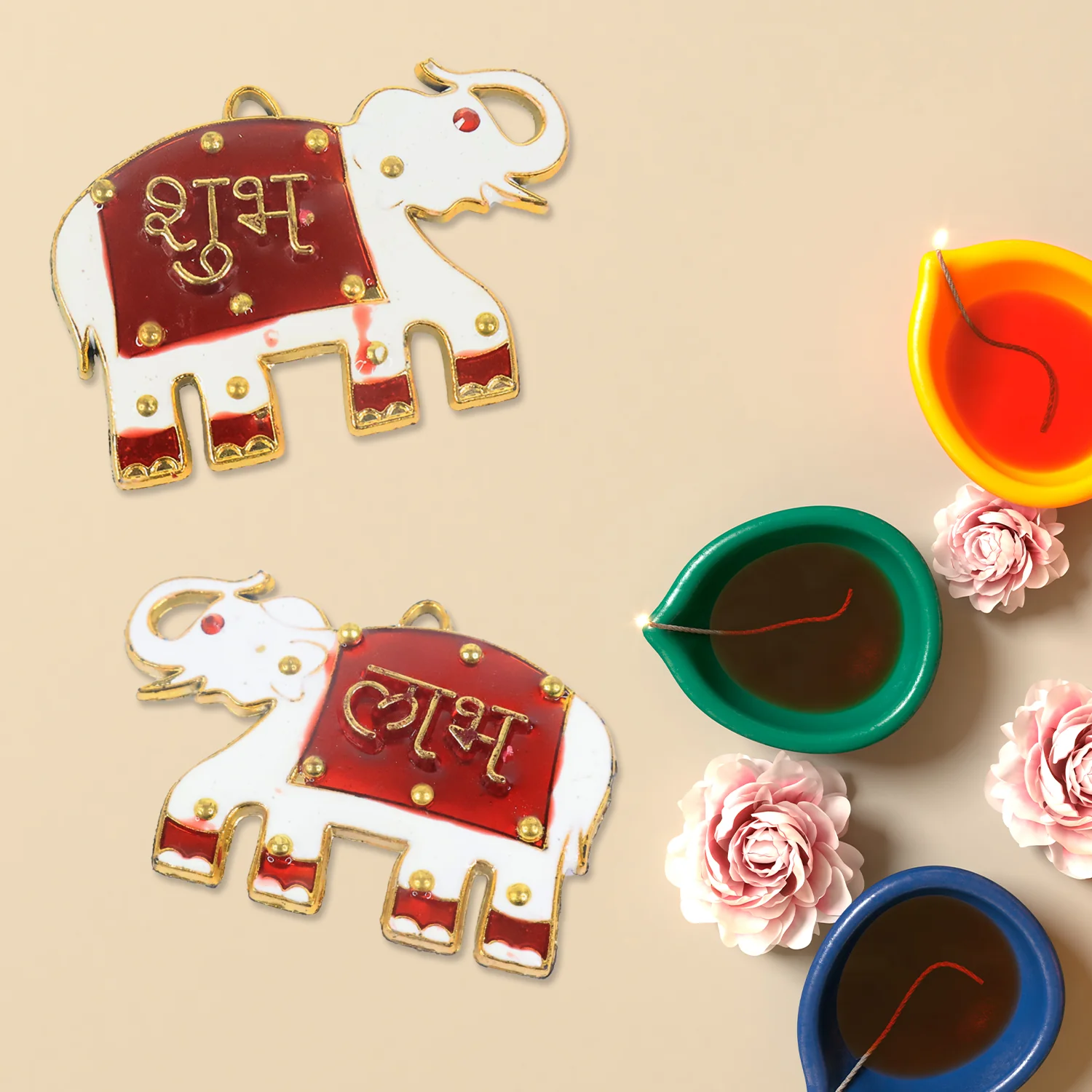 Shubh Labh Elephant Decorative Wall Hangings (2 Pc) - Image 6