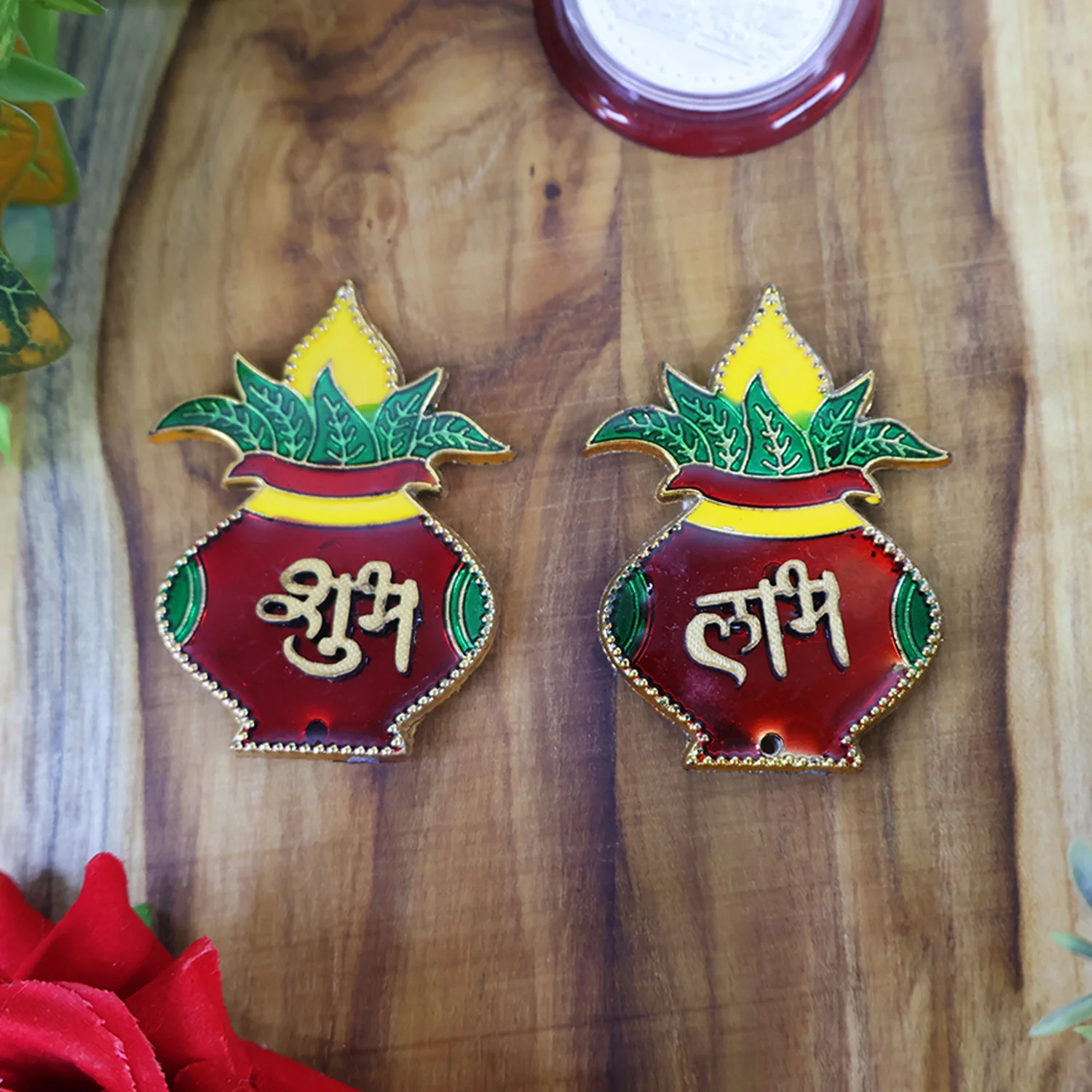 Shubh Labh Kalash Shaped Wall Hangings (2 Pc) - Image 3