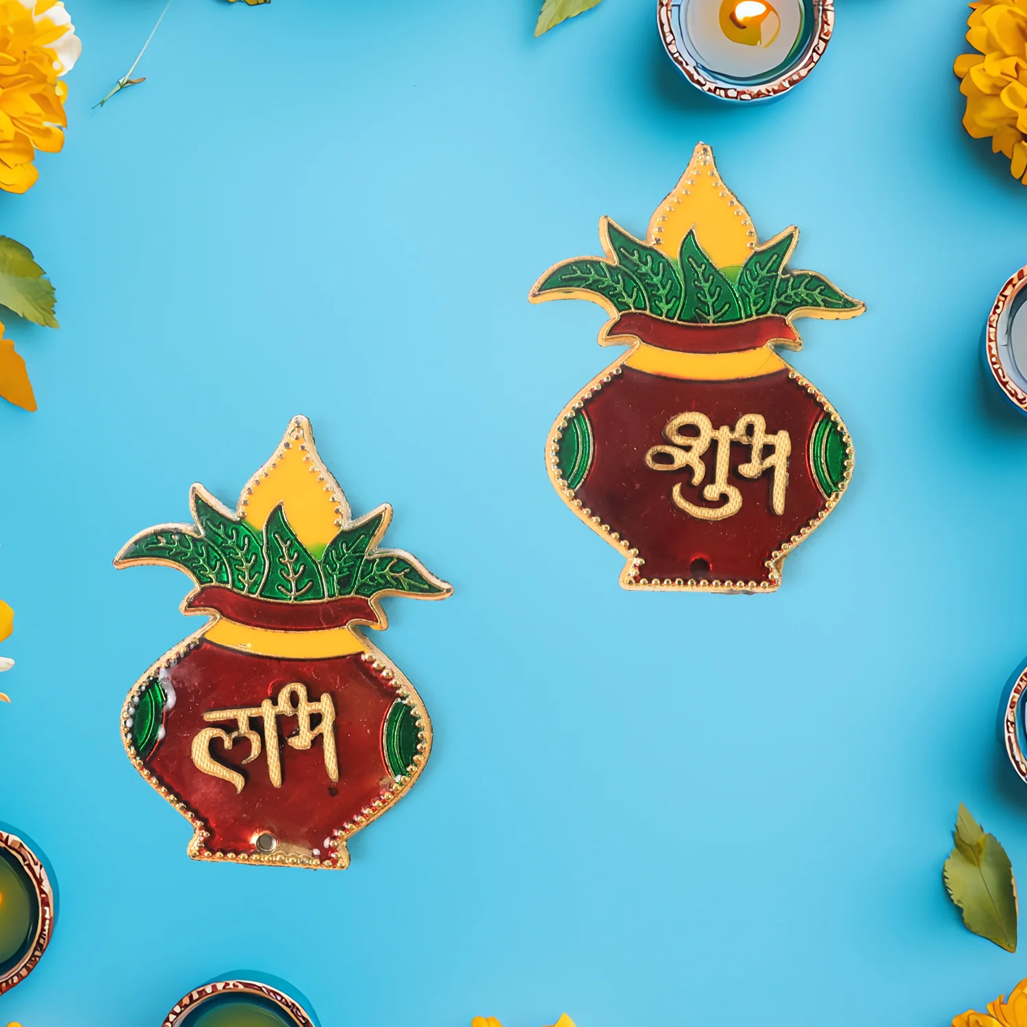 Shubh Labh Kalash Shaped Wall Hangings (2 Pc) - Image 4