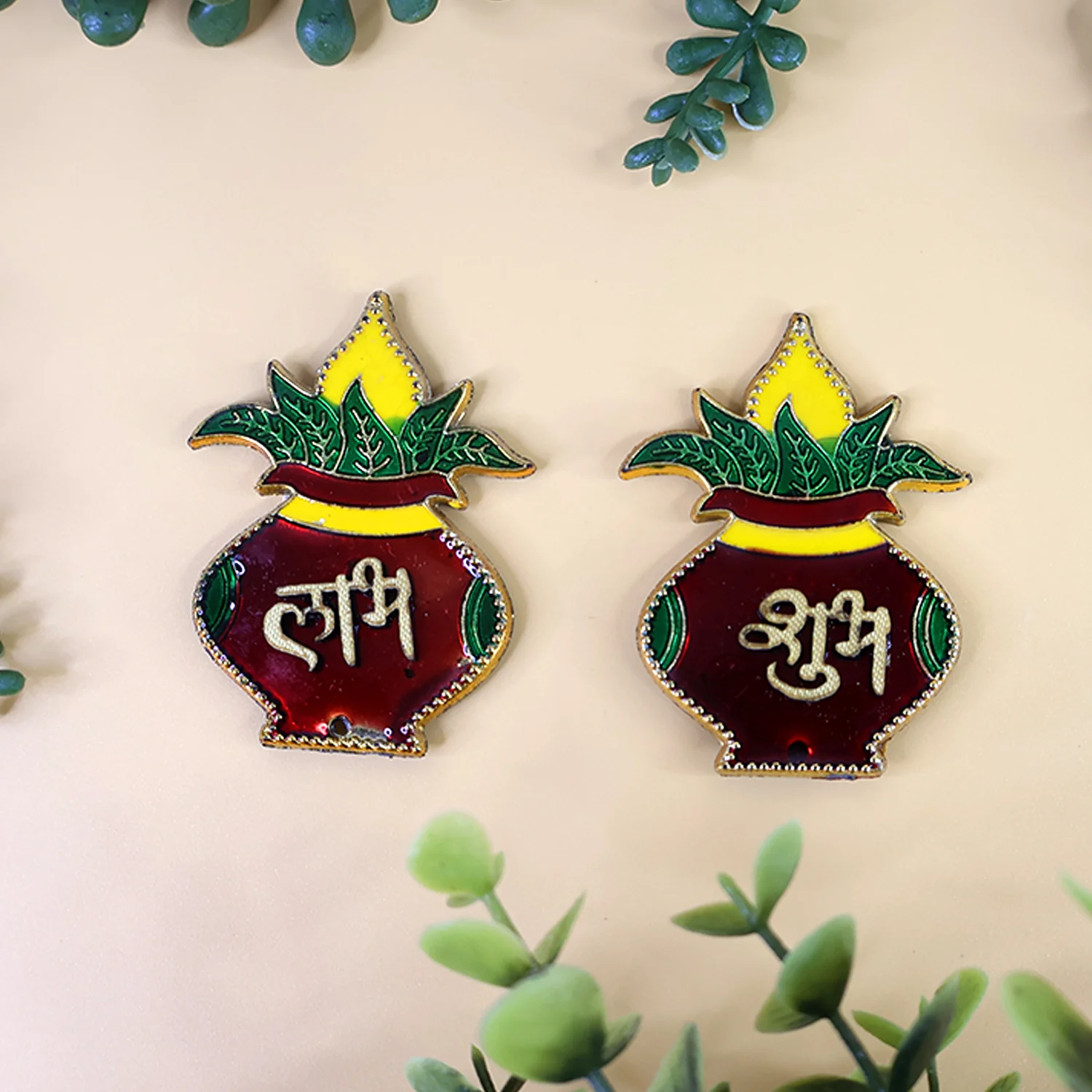 Shubh Labh Kalash Shaped Wall Hangings (2 Pc) - Image 6