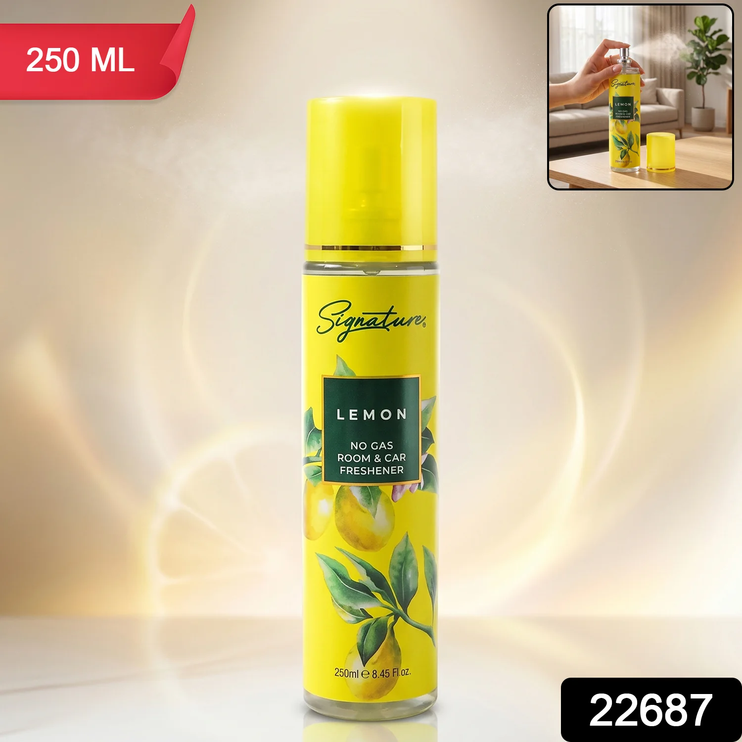 Signature Lemon Room & Car Freshener Spray 250 ML - Image 2