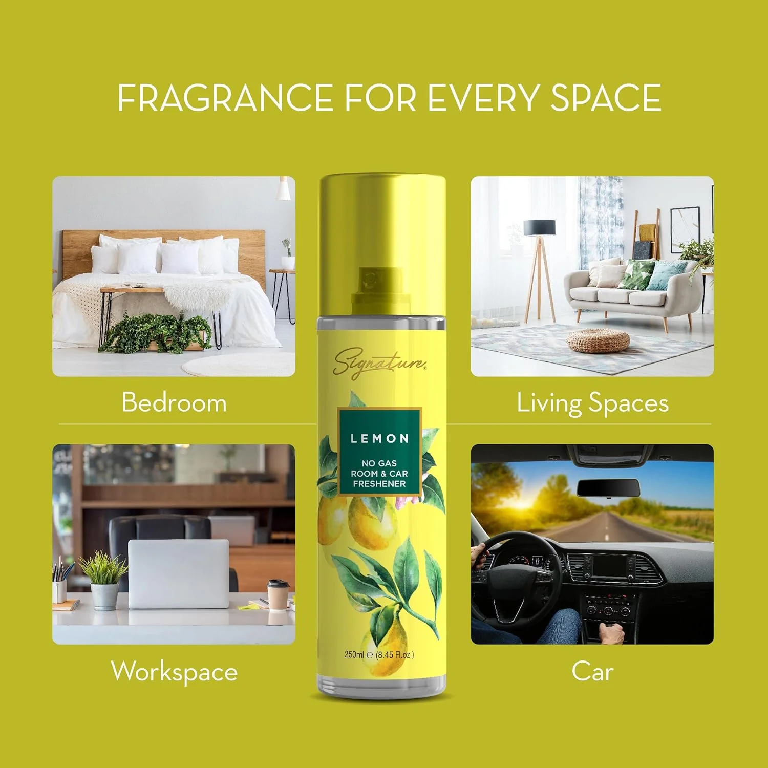 Signature Lemon Room & Car Freshener Spray 250 ML - Image 3