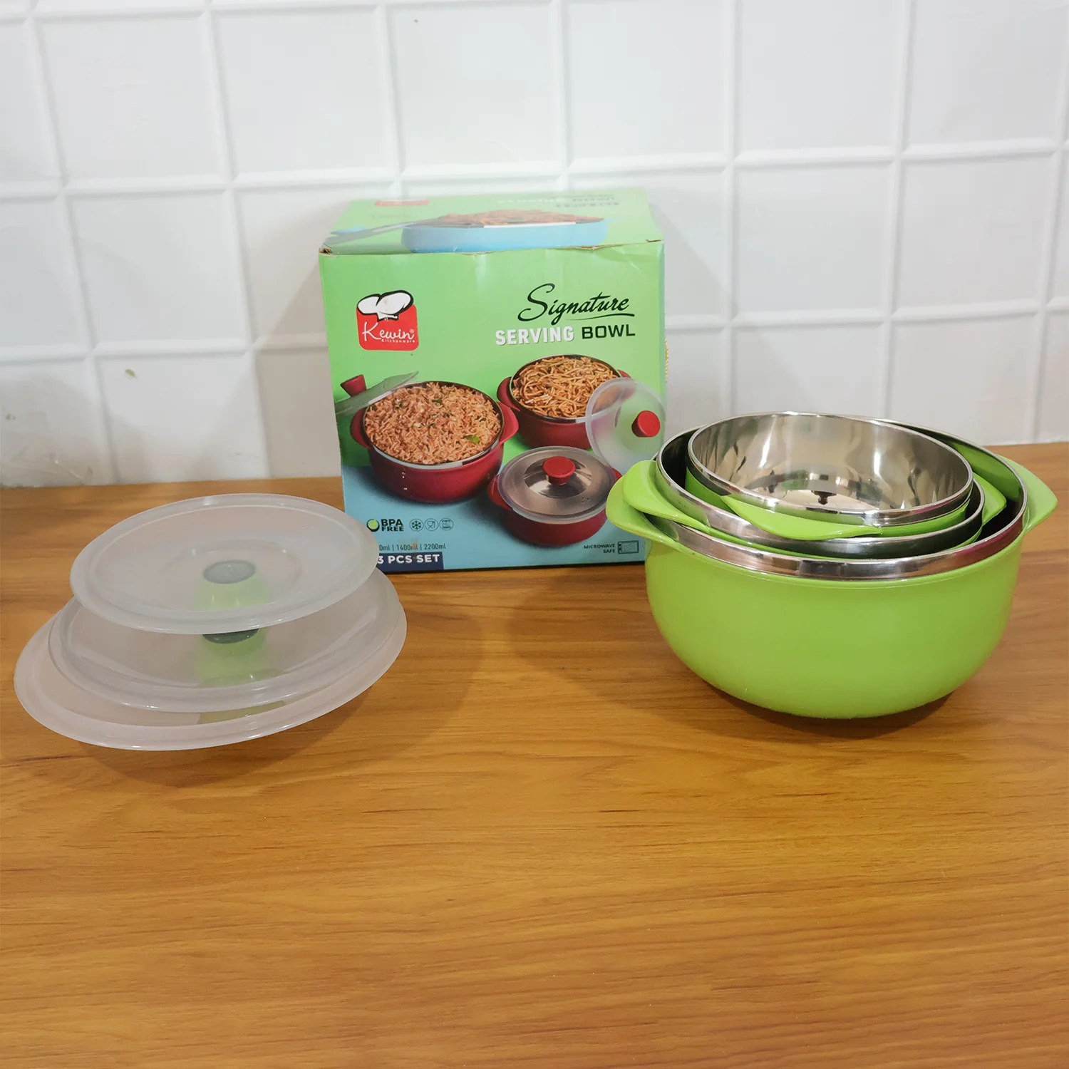 Signature Multipurpose Kitchen Serving Bowl (1000ML,1400ML,2200ML,3 Pc Set) - Image 8