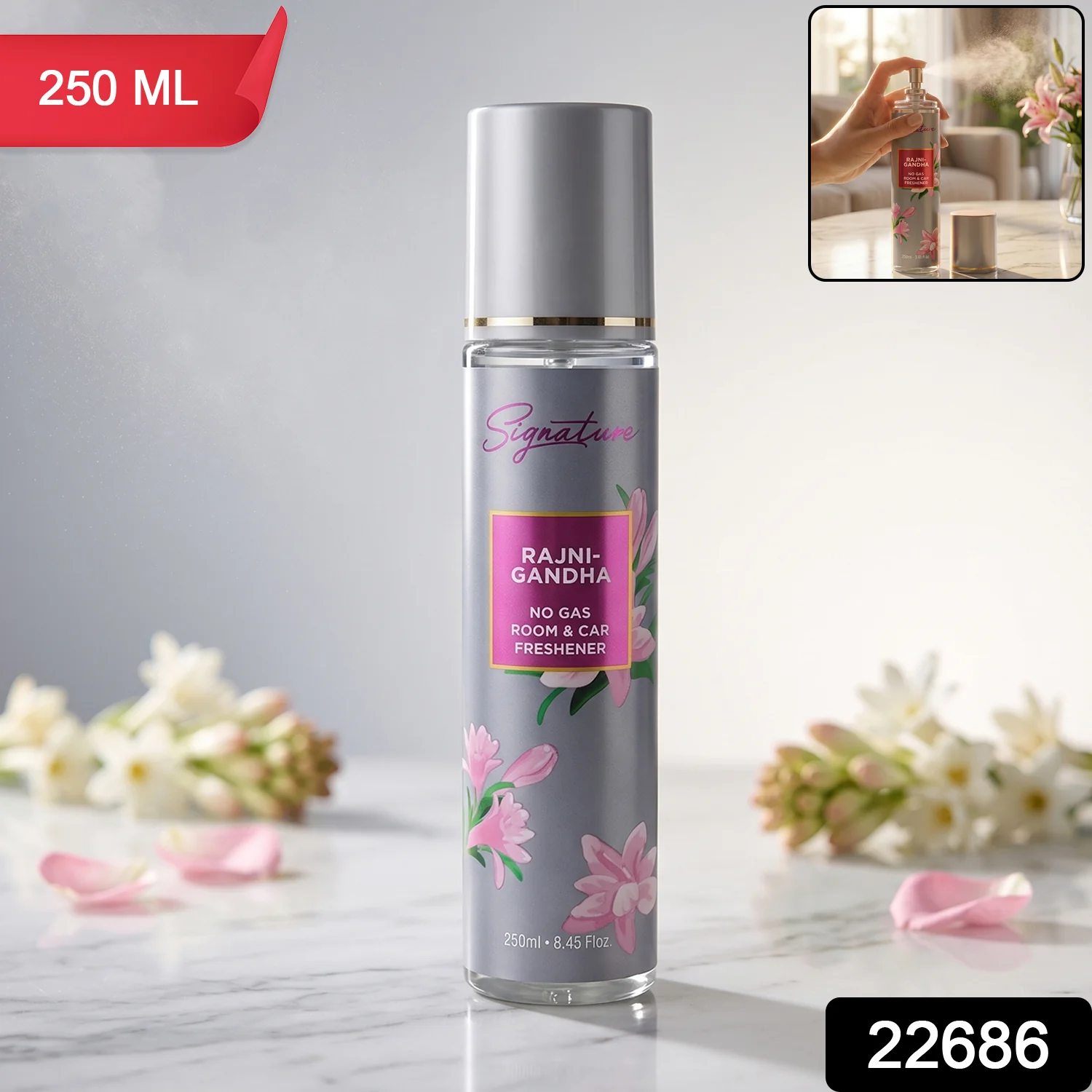 Signature Rajnigandha Room &amp; Car Freshener Spray 250 ML - Image 2