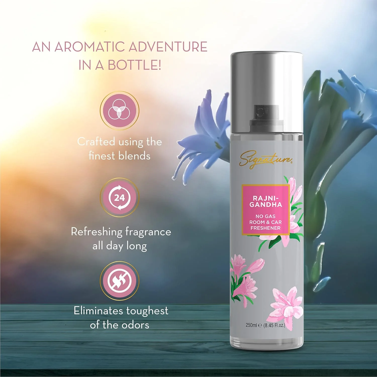 Signature Rajnigandha Room &amp; Car Freshener Spray 250 ML - Image 8
